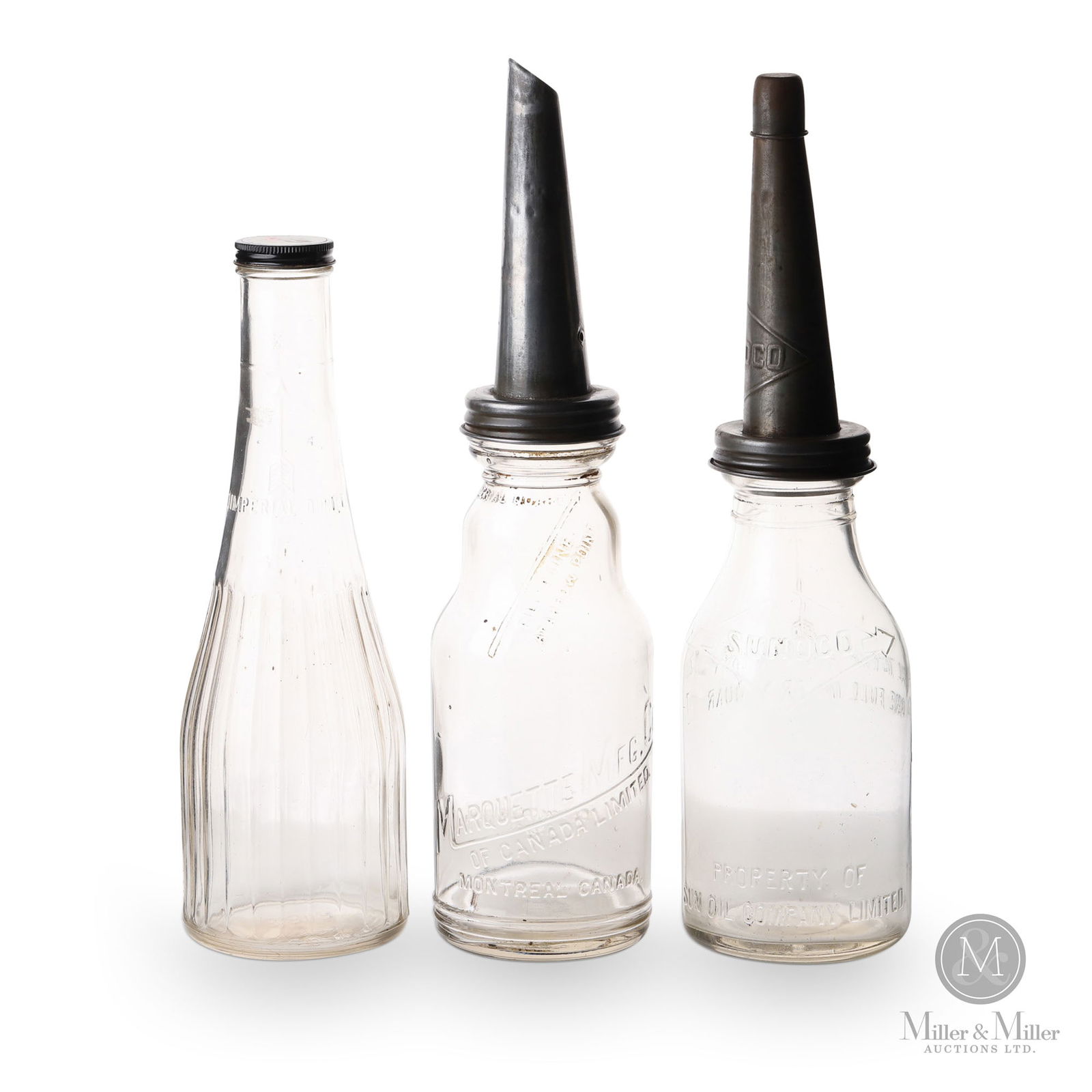 Marquette, Sunoco & Mobiloil Motor Oil 1 Quart Oil Bottles (1 of 15)