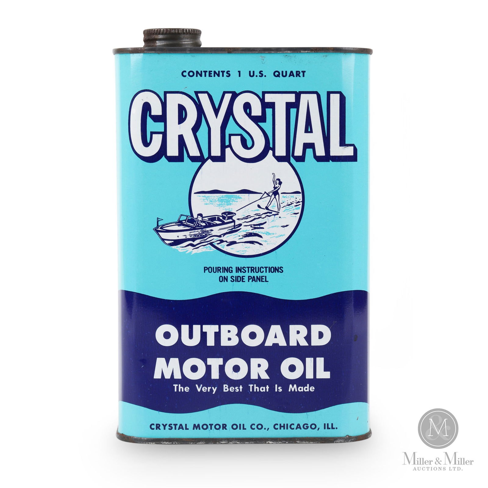 Crystal Outboard Motor Oil 1 U.S Quart Can (1 of 8)