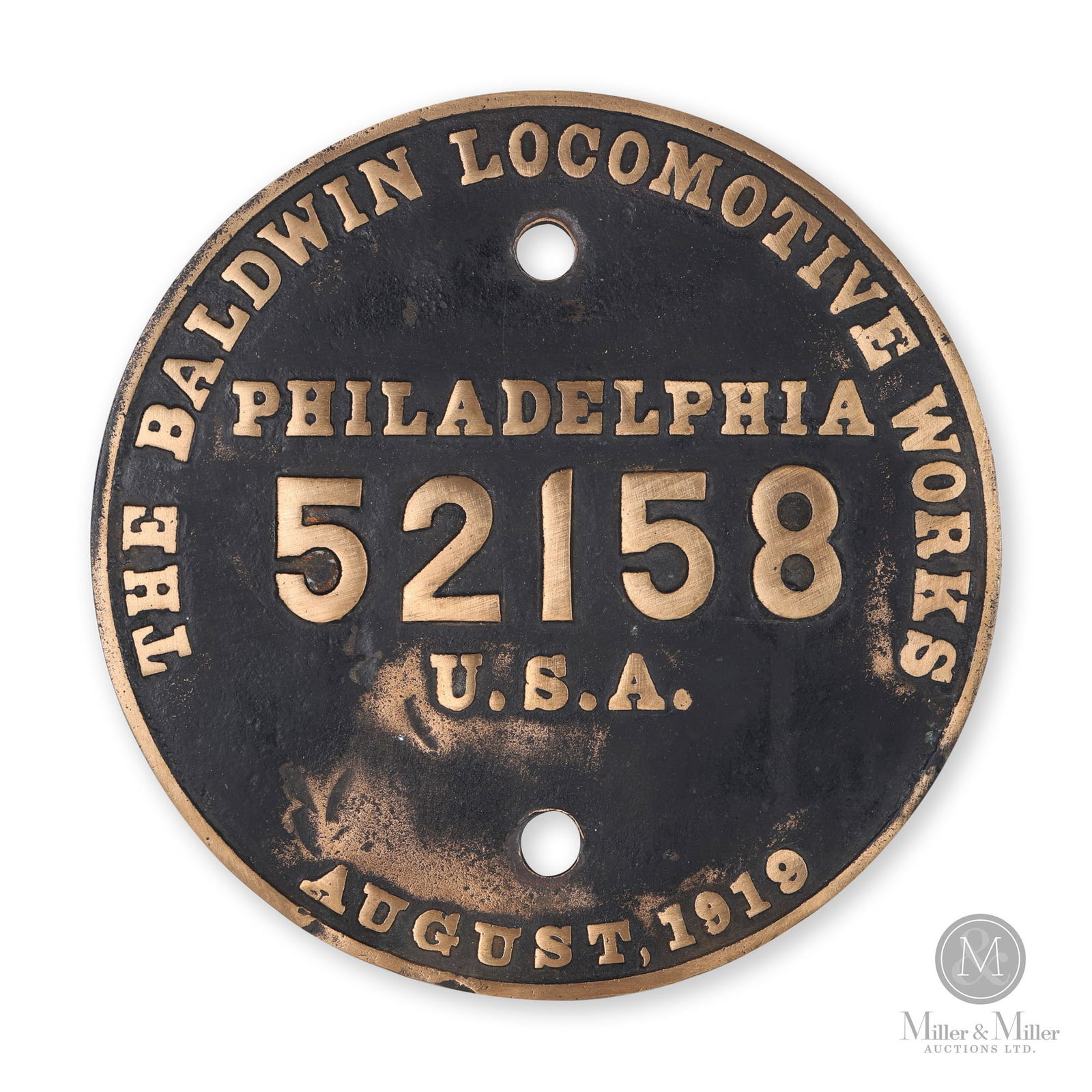 Baldwin Locomotive Works Number Plate 52158 (1 of 3)