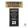 H.W. Petrie Ltd. Machinery Sign & Calendar