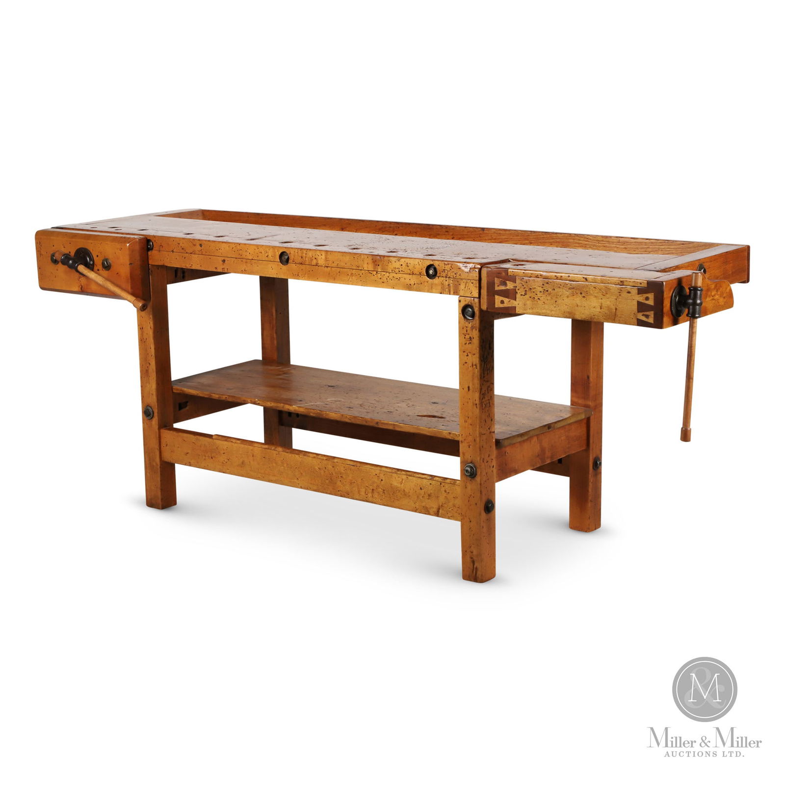 Carpenter's Workbench: Canadian. 1900s. Hardwood. 33.5" x 83.5" x 25". From the William Robert Wilson Collection.