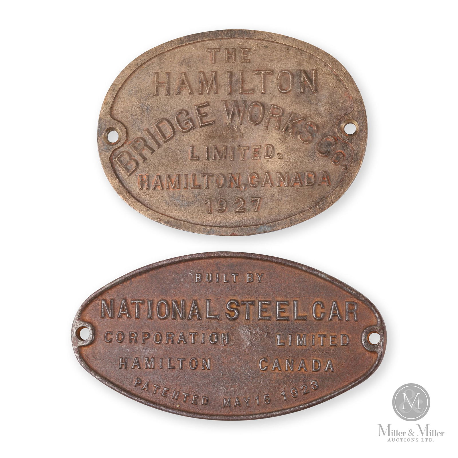 Hamilton Bridge Works & National Steel Car Corp. Builder's Plates (1 of 5)