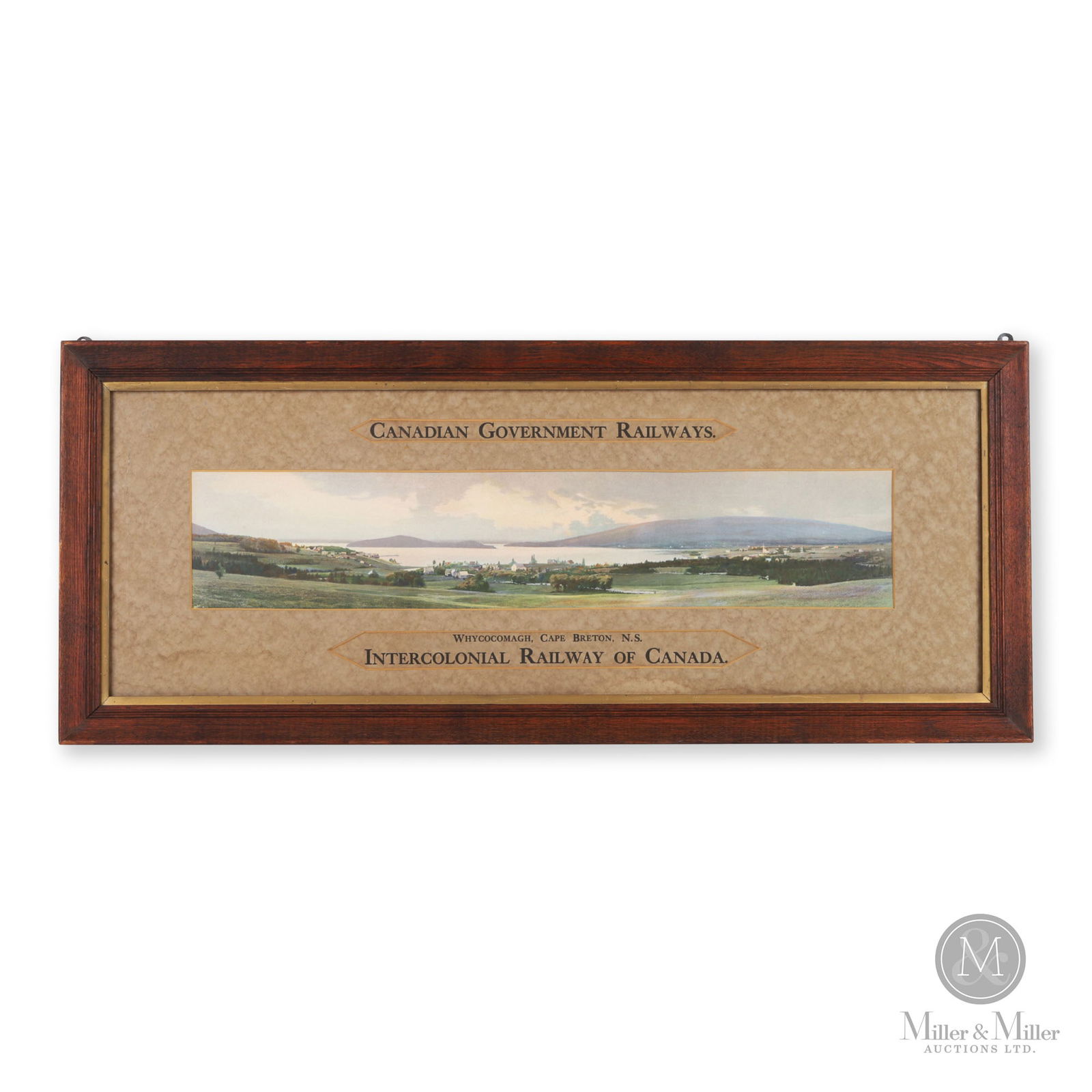 Canadian Government Railways IRC Cape Breton, N.S. Poster: Canadian. 1920s. Lithographed paper, matted and framed. Framed: 13.75" x 33" x 1". From the William Robert Wilson Collection.