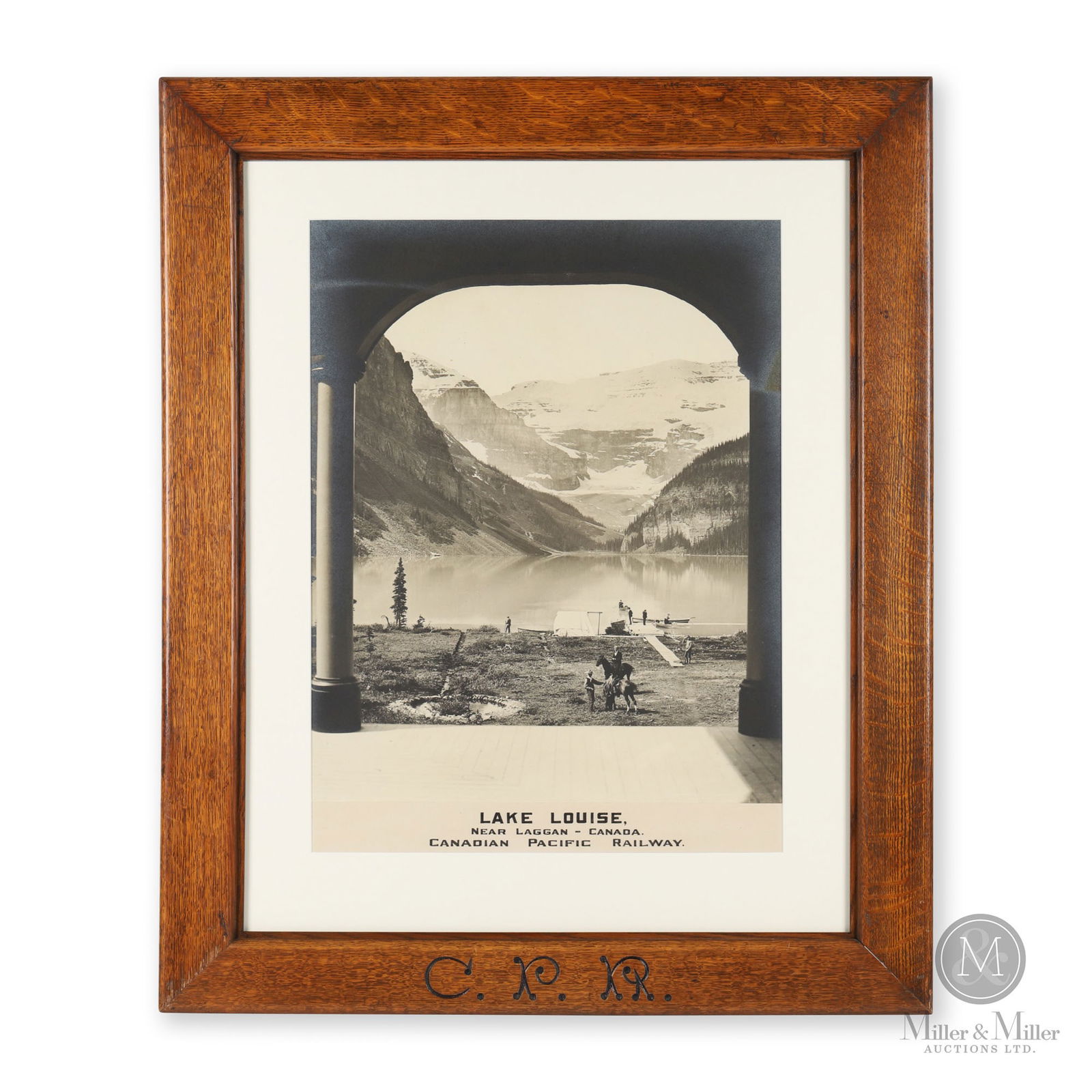 Canadian Pacific Railway Lake Louise Lithograph: Canadian. 1930s. Lithographed paper in frame. Sight: 22.75" x 16.75". Framed: 33.75" x 27.5". From the William Robert Wilson Collection.