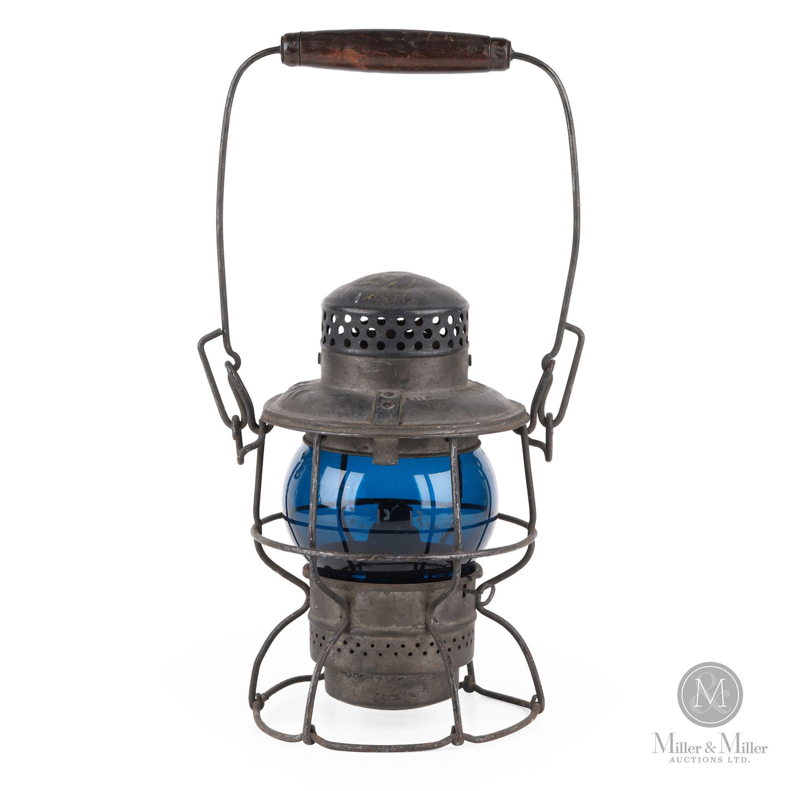 H.L. Piper CPR Brakeman's Lantern: Canadian. 1930s. Steel frame with embossed glass globe. Marked, "H.L. Hiram L. Piper Co. Ltd. CPR", on top of frame. Etched, "CPR", on globe. 9.5" x 6" x 6". From the William Robert Wilson Collection.