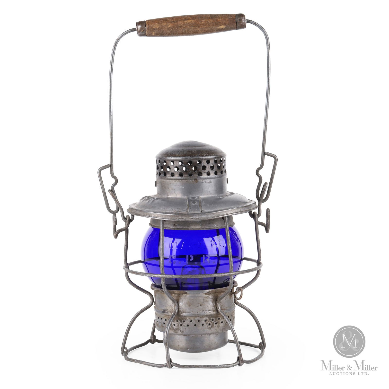 H.L. Piper CPR Brakeman's Lantern: Canadian. 1930s. Steel frame with embossed glass globe. Marked, "Hiram L. Piper Co. Ltd. CPR", on top of frame. Marked, "Adlake-Kero 2-50 Patented USA Canada", on the underside. Embossed, "Adlake Kero