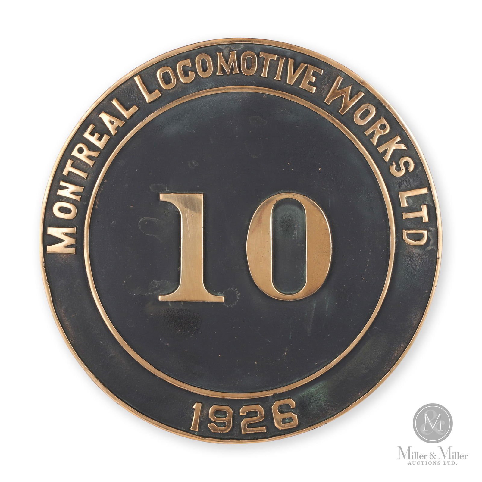 Montreal Locomotive Works 1926 Builder's Plate No. 10 (1 of 4)