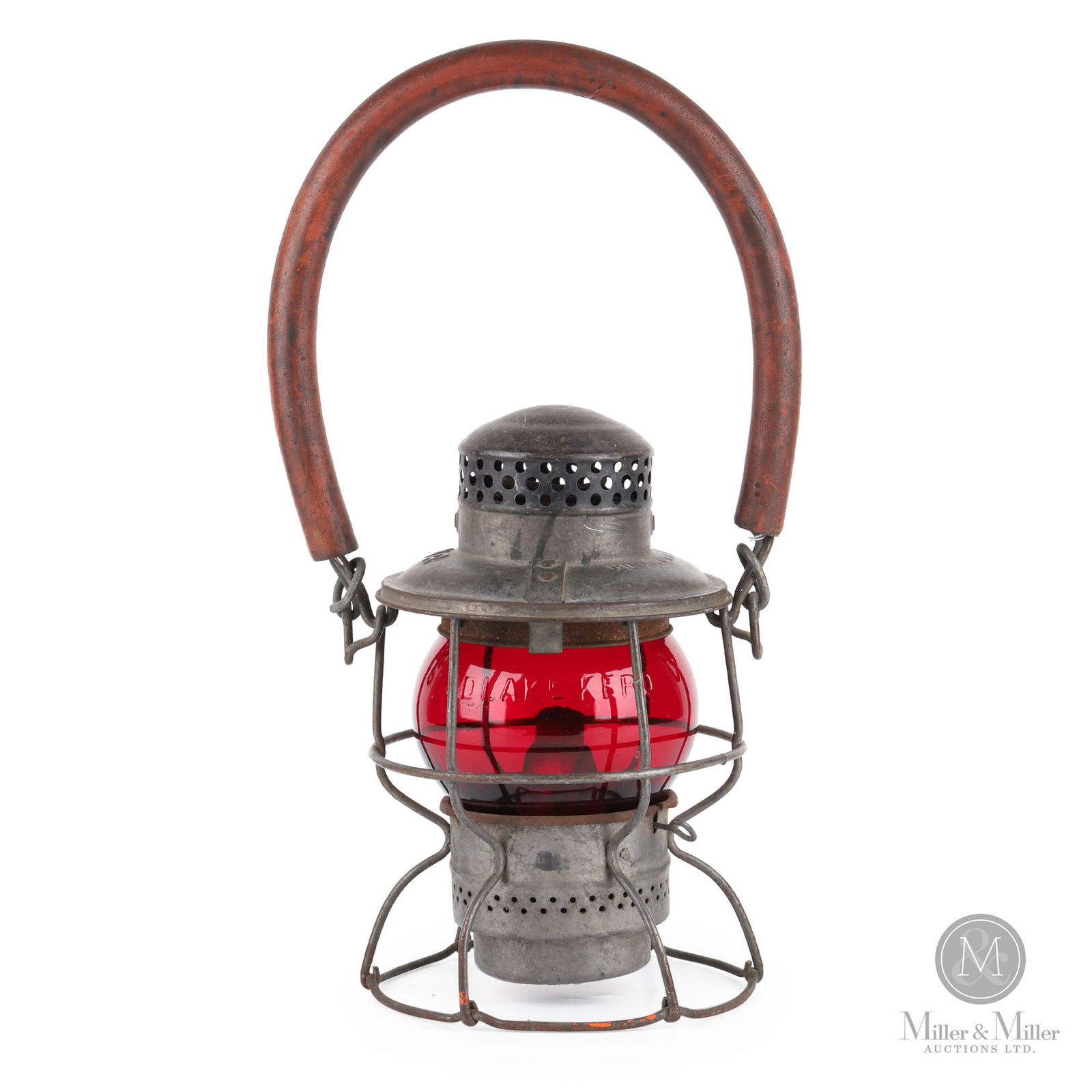 H.L. Piper CNR Brakeman's Lantern: Canadian. 1930s. Metal frame, embossed glass globe. Marked, "CNX 11 Adlake Kero", on globe. 9.5" x 6" x 6". From the William Robert Wilson Collection.