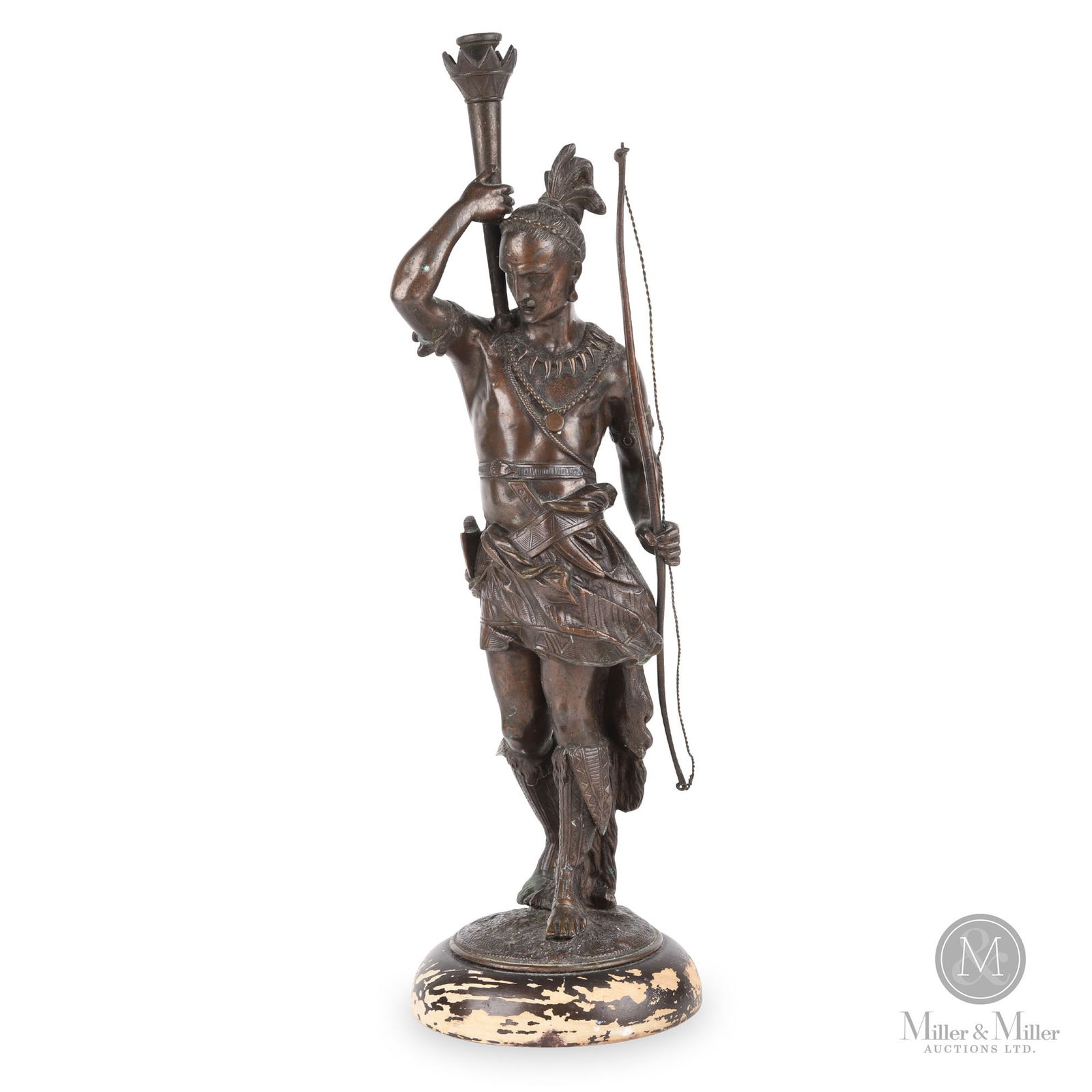 Bronze Native American Figural Cigar Lighter (1 of 8)