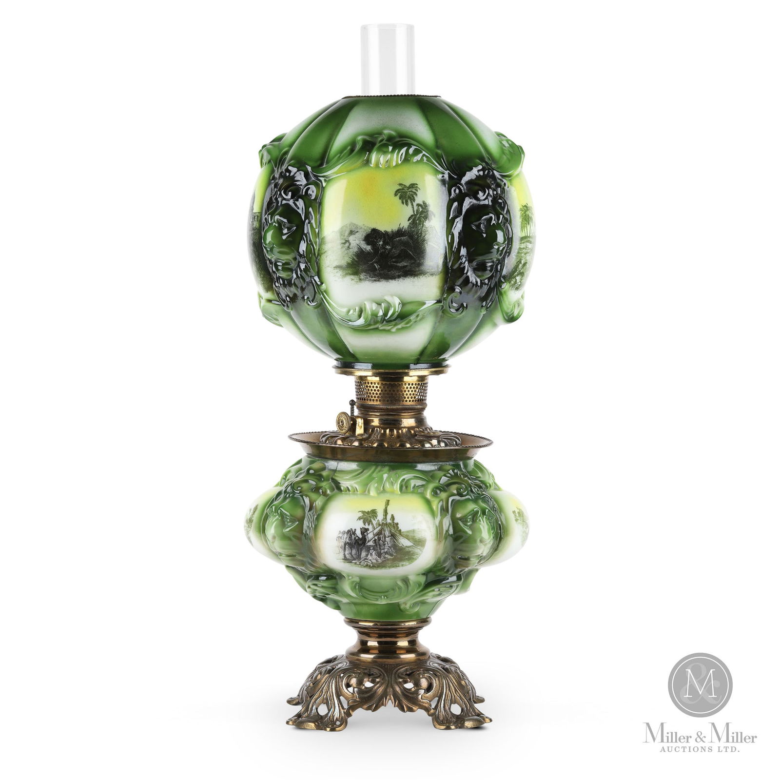 Consolidated "Lion's Head" Kerosene Parlour Lamp (1 of 15)