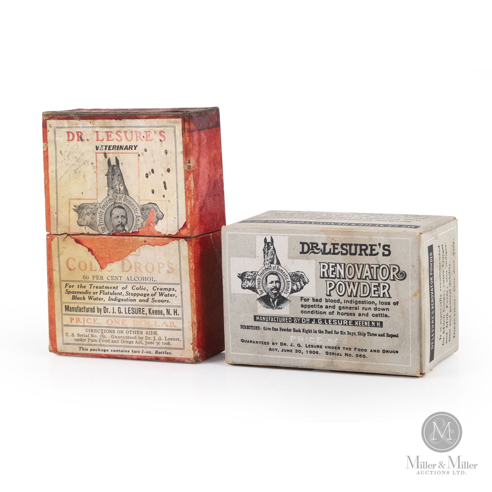 Dr. Lesure's Veterinary Colic Drops & Renovator Powder Boxes (1 of 7)