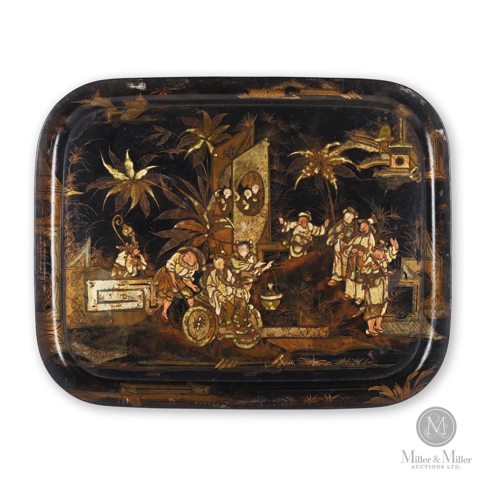 Chinoiserie Decorated Tole Tray (1 of 6)