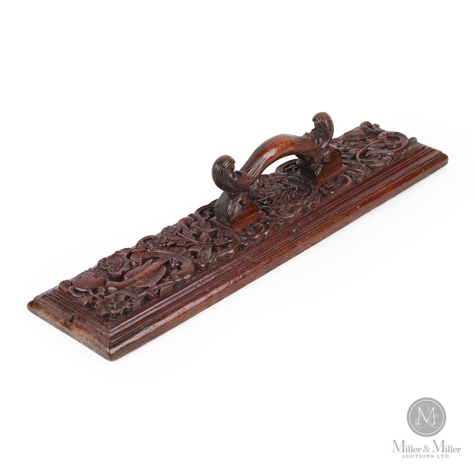 Carved Mangle Board with Carved Bird and Flowers (1 of 7)