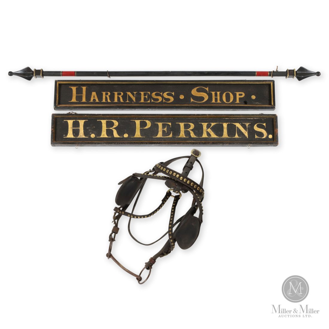H.R. Perkins 'Harrness Shop' Trade Signs with Bridal (1 of 6)
