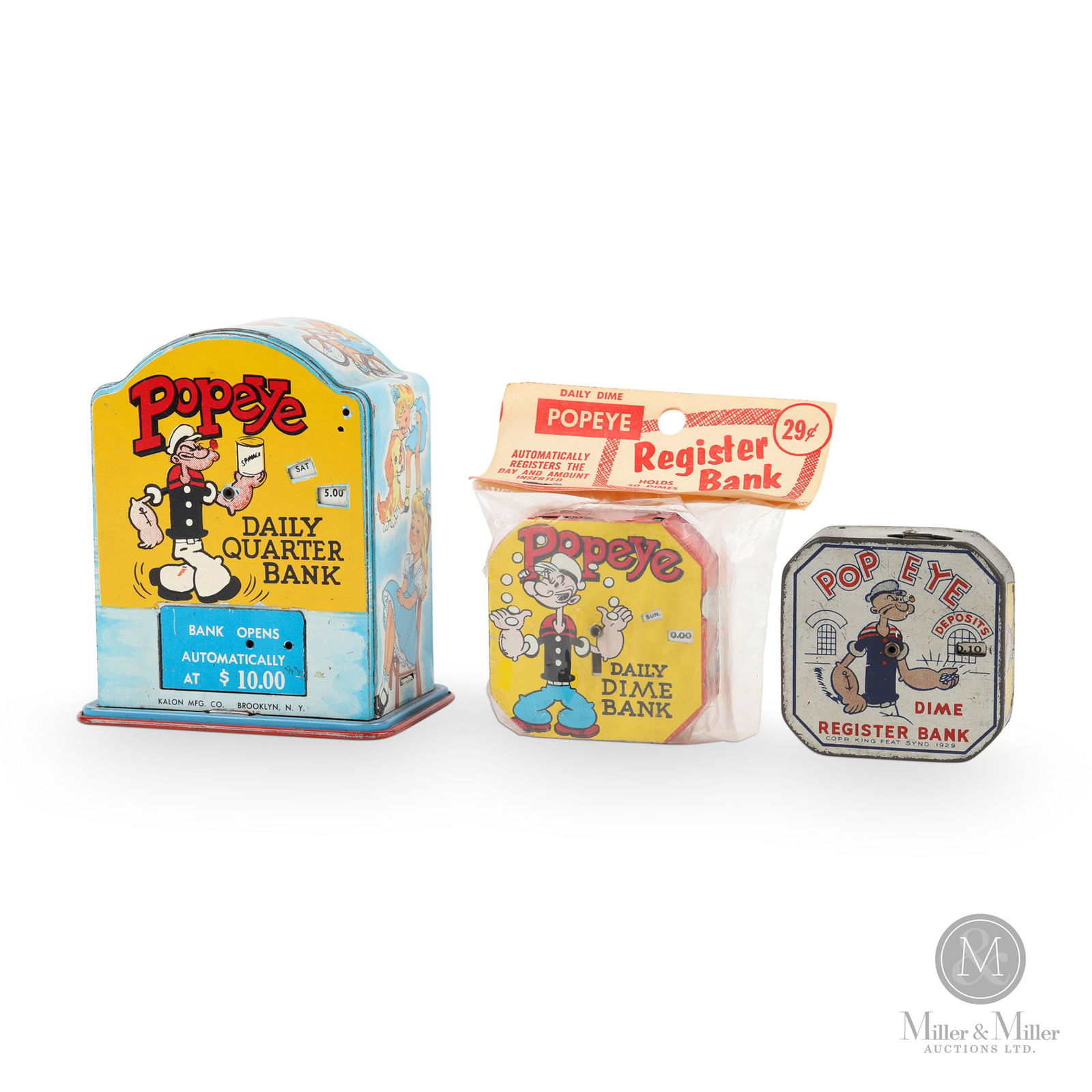Popeye Quarter & Dime Register Banks (1 of 10)