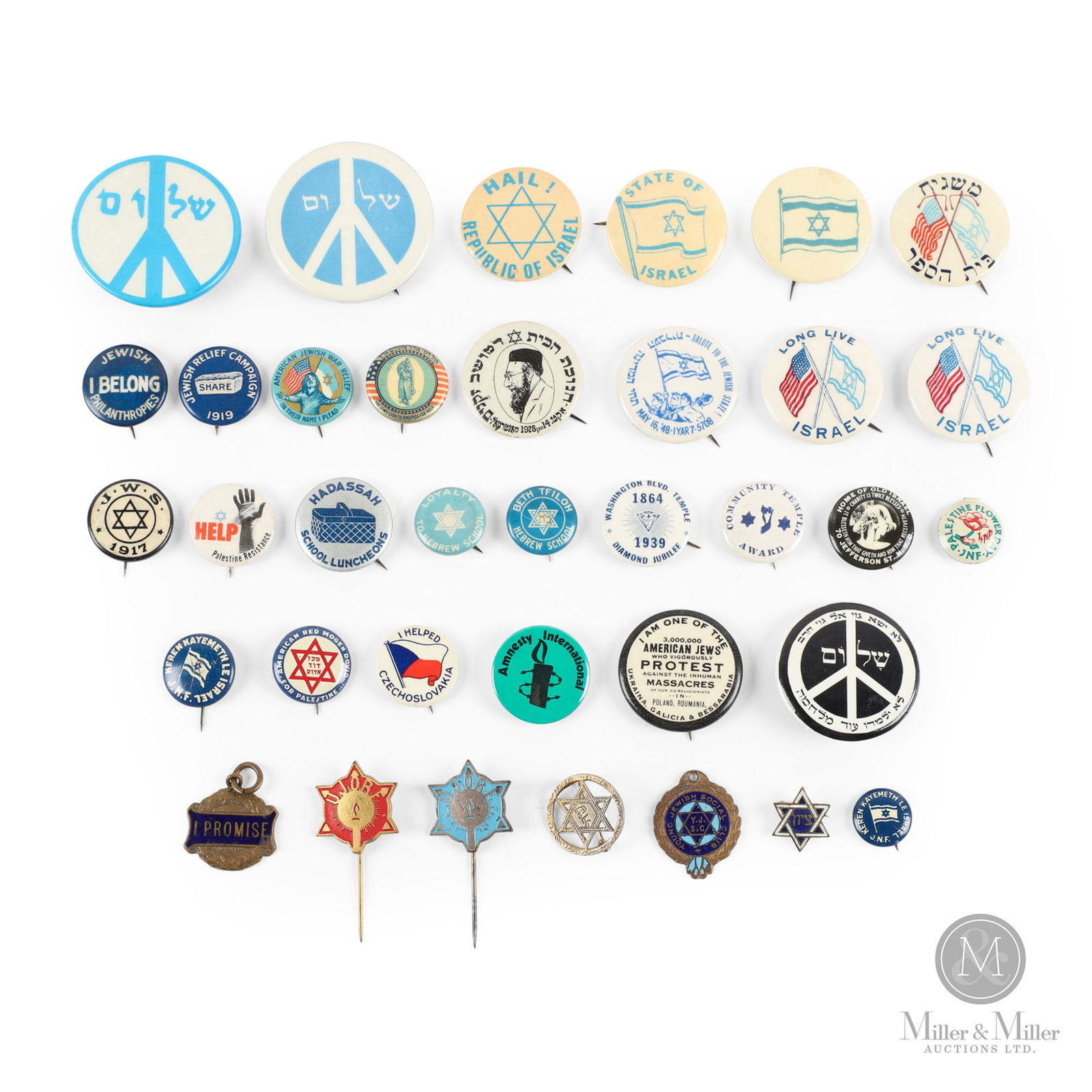 Judaica & Zionist Pin Collection (1 of 10)