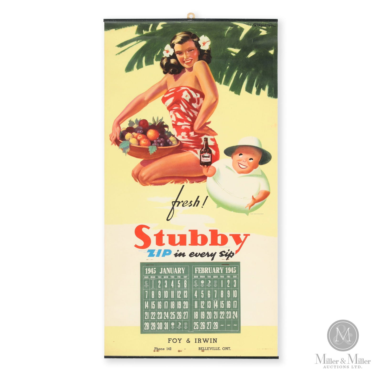 Stubby Soda 1945 Calendar (1 of 4)