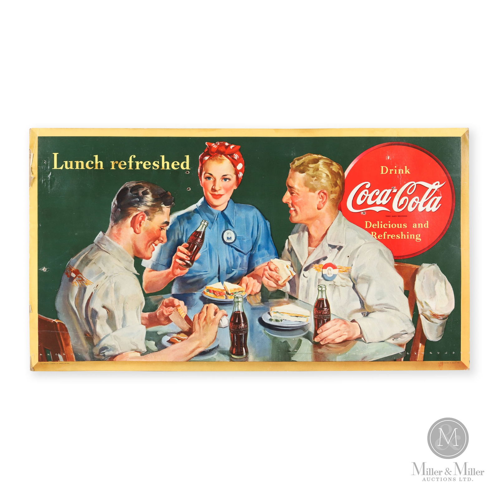 Coca-Cola WWII-Era "Lunch Refreshed" Poster (1 of 9)