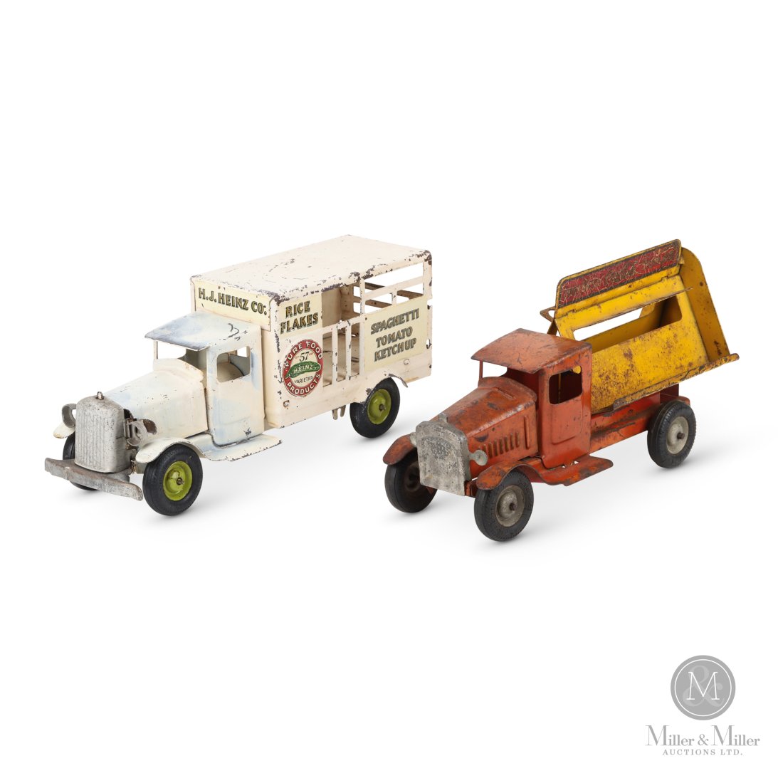Metalcraft Coca-Cola & Heinz Delivery Trucks: American. 1930s. Pressed steel. Both trucks stamped, "Metalcraft Corp, St. Louis Made in U.S.A" underneath. Heinz: 5.25" x 12.25" x 4". Coca Cola: 6" x 11" x 4". The Howie Meyer Legacy Collection.