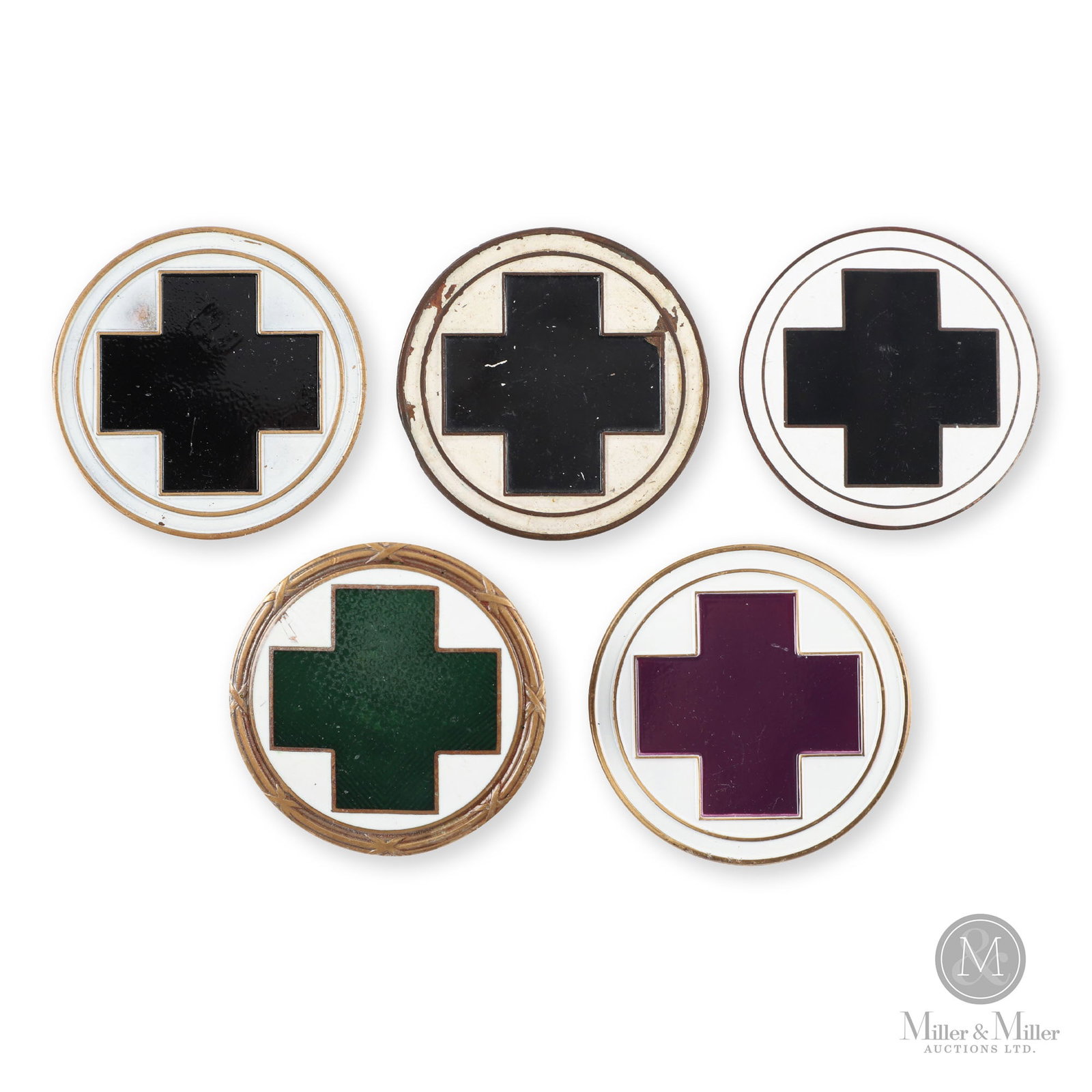 Medical Corps Automobile Badges: American. 1940s and 1950s. Size