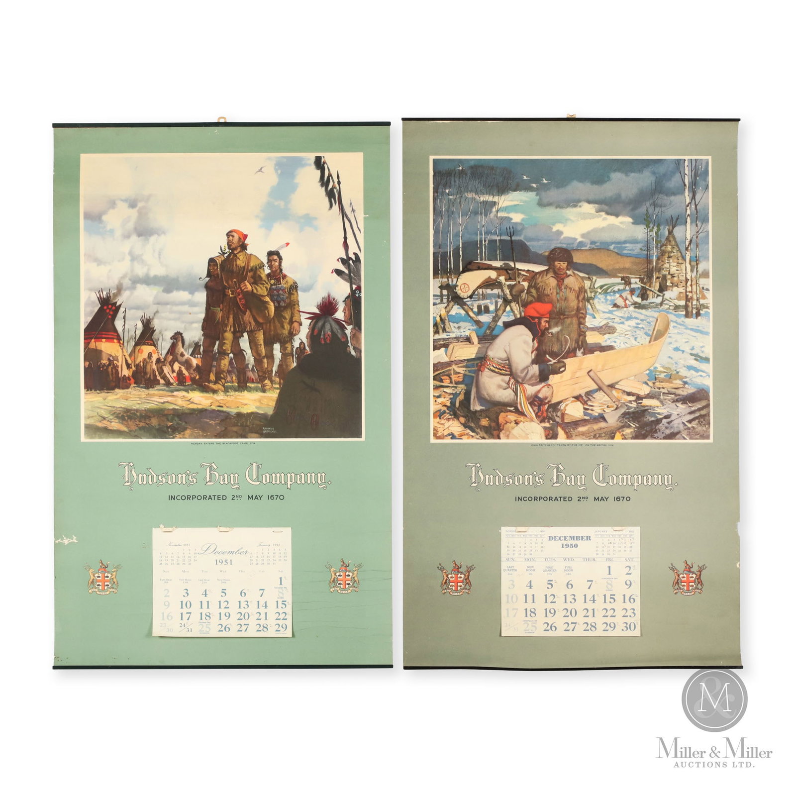 Hudson's Bay Company 1950 & 1951 Calendars: Canadian. 1950-1951. 1950 and 1951 Hudson's Bay...