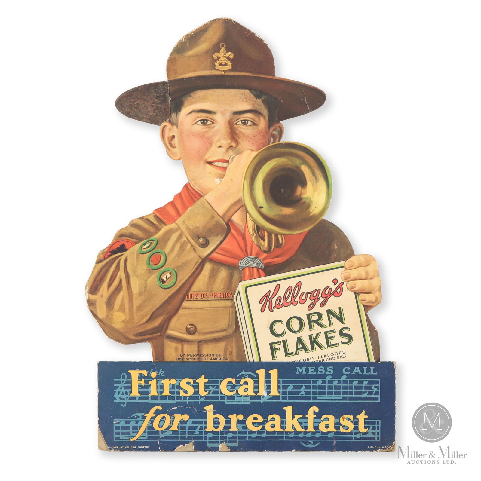 Kellogg's Corn Flakes Boy Scout Die-Cut Cardboard Easel Sign (1 of 7)
