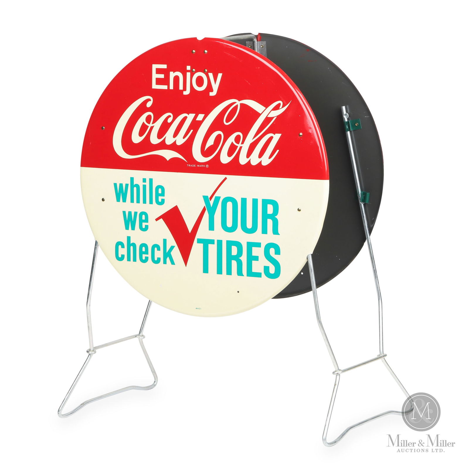 Coca-Cola "While We Check Your Tires" Curb Sign (1 of 9)