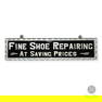 Fine Shoe Repairing Reverse Foil Glass Sign