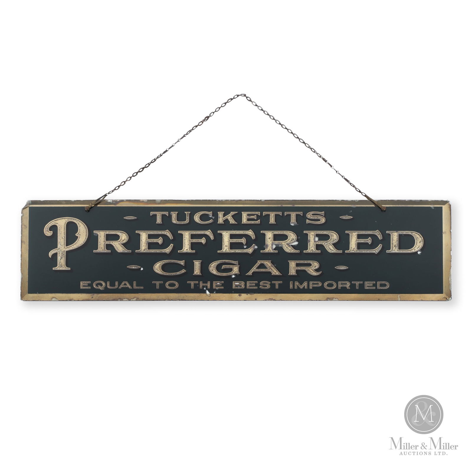 Tucketts Preferred Cigar Reverse Glass Sign (1 of 4)