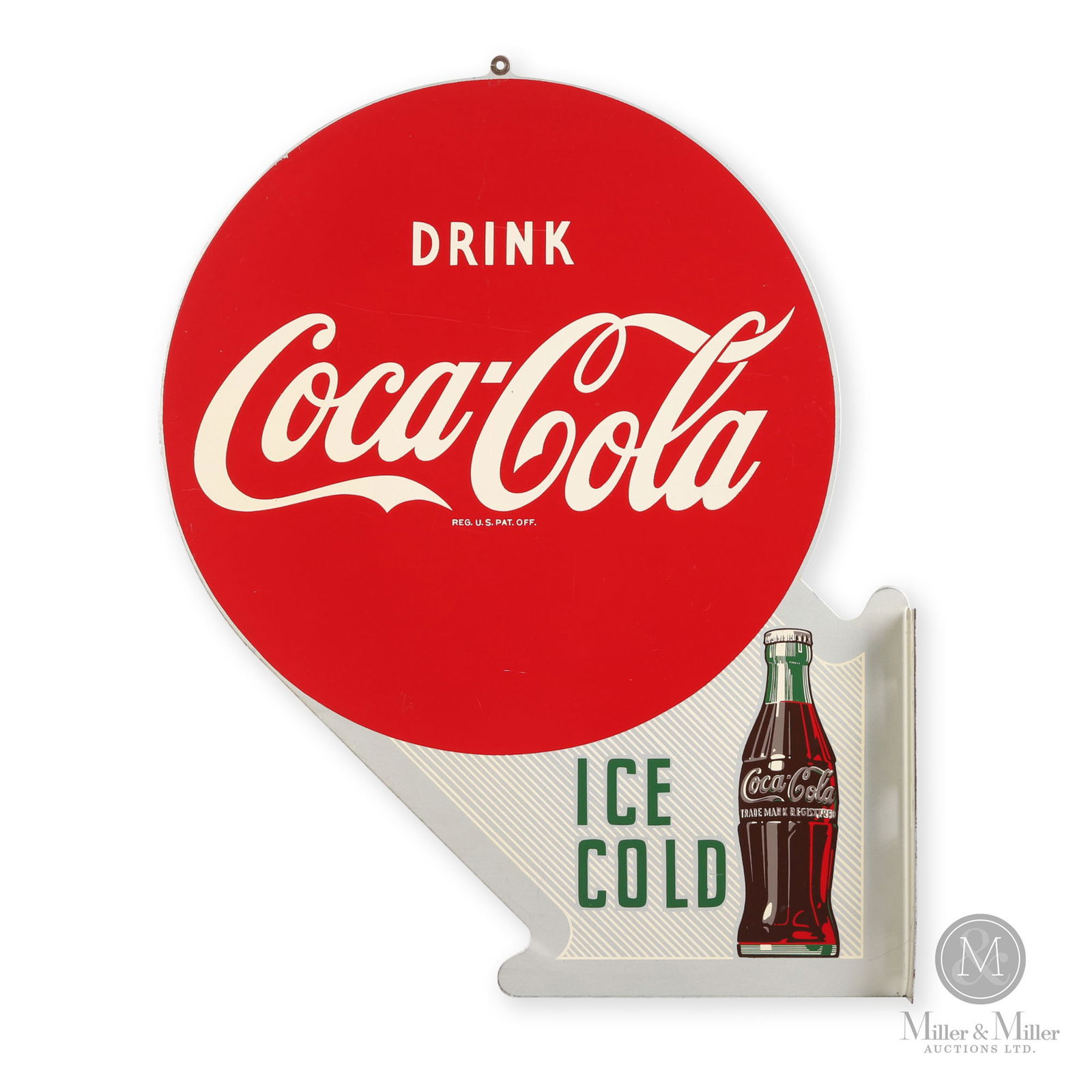 Coca-Cola "Ice Cold" 1957 Flange Sign (1 of 9)