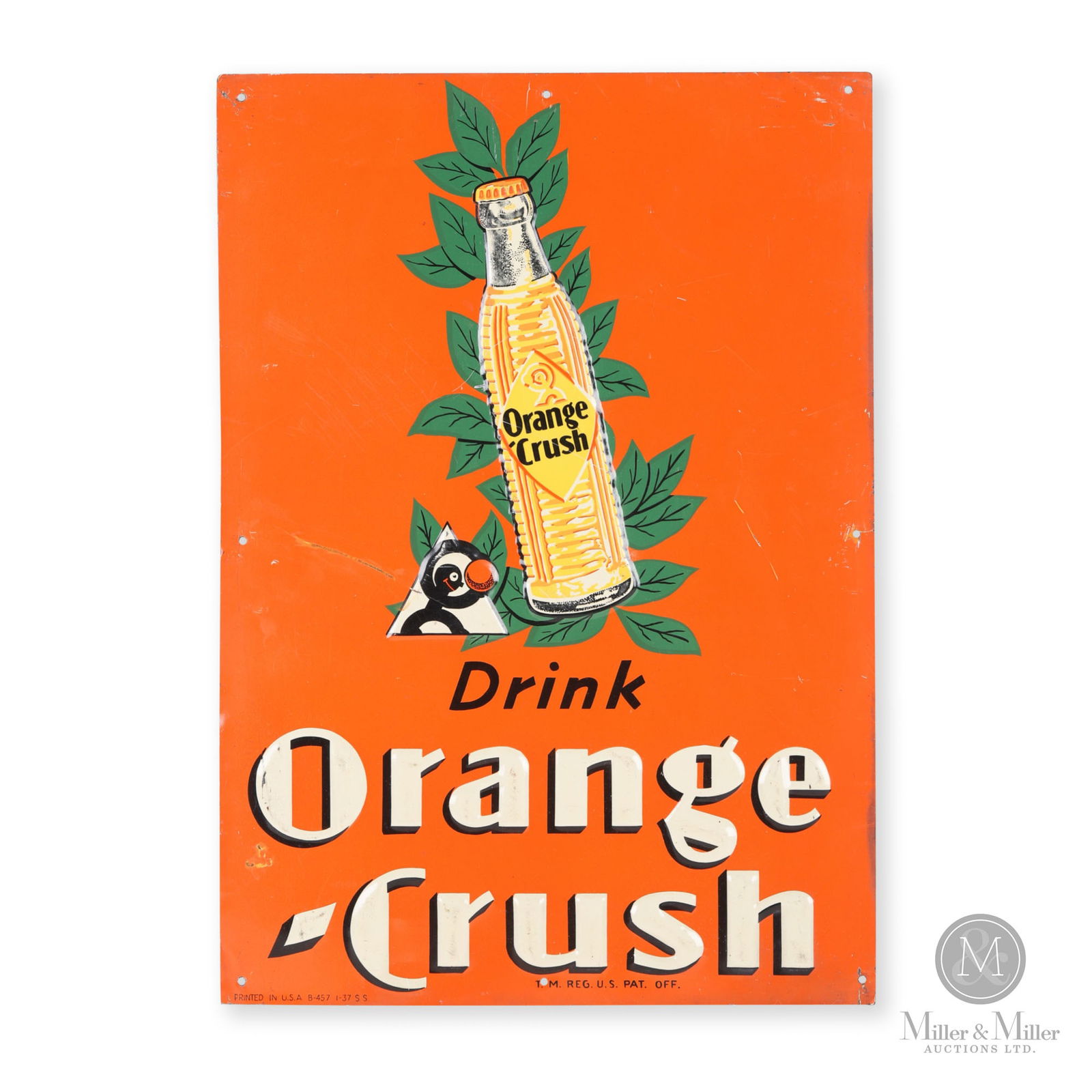 Orange Crush 1937 "Bottle & Crushy" Sign (1 of 9)