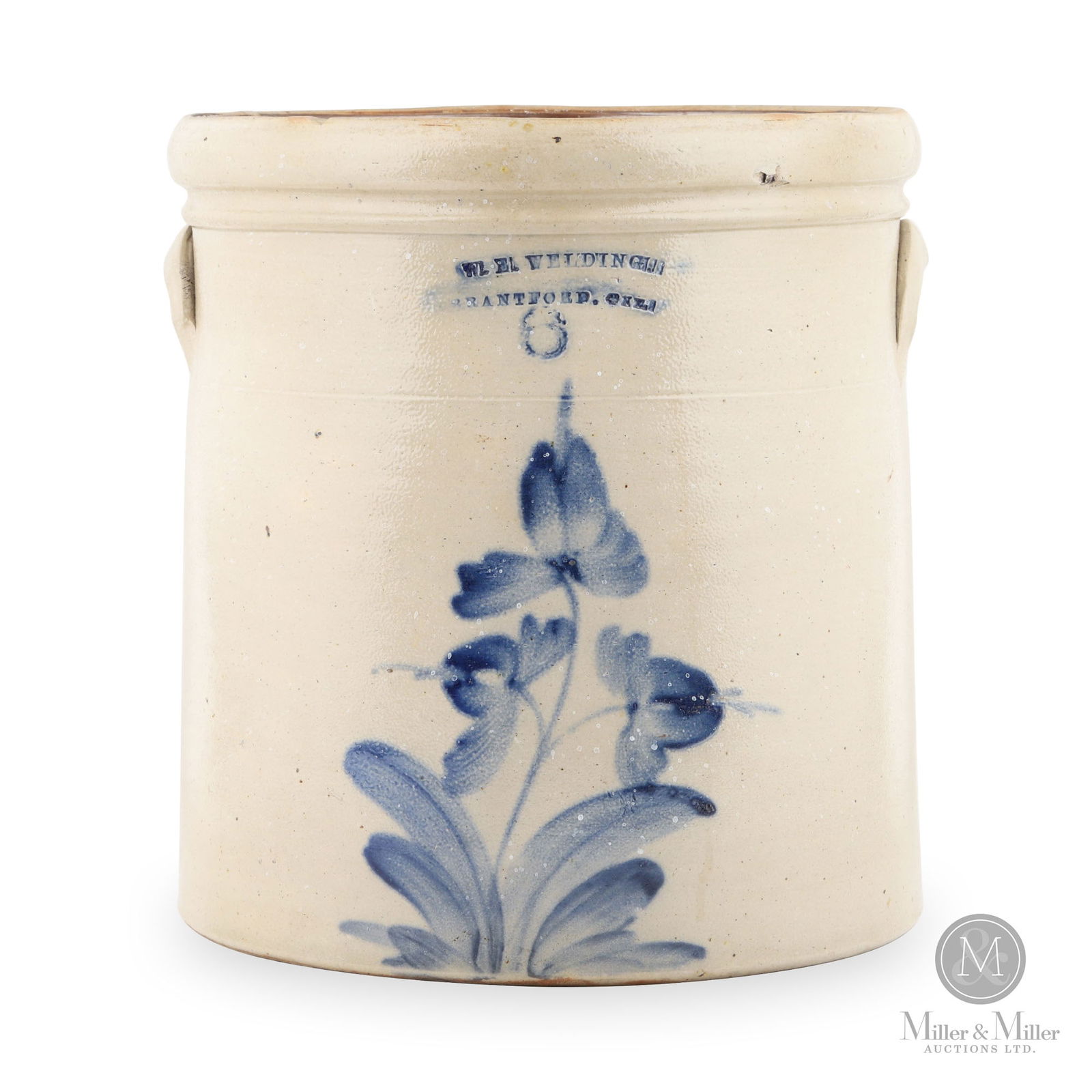 W.E. Welding, Brantford 6-Gallon Decorated Crock (1 of 8)