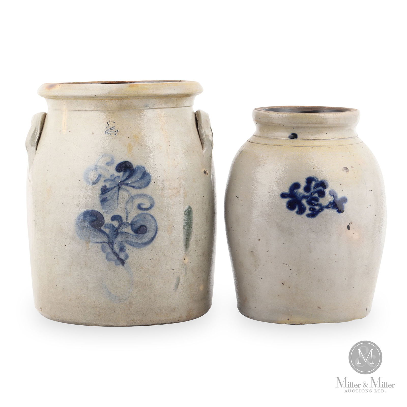 Two Decorated Stoneware Crocks/Jars (1 of 9)