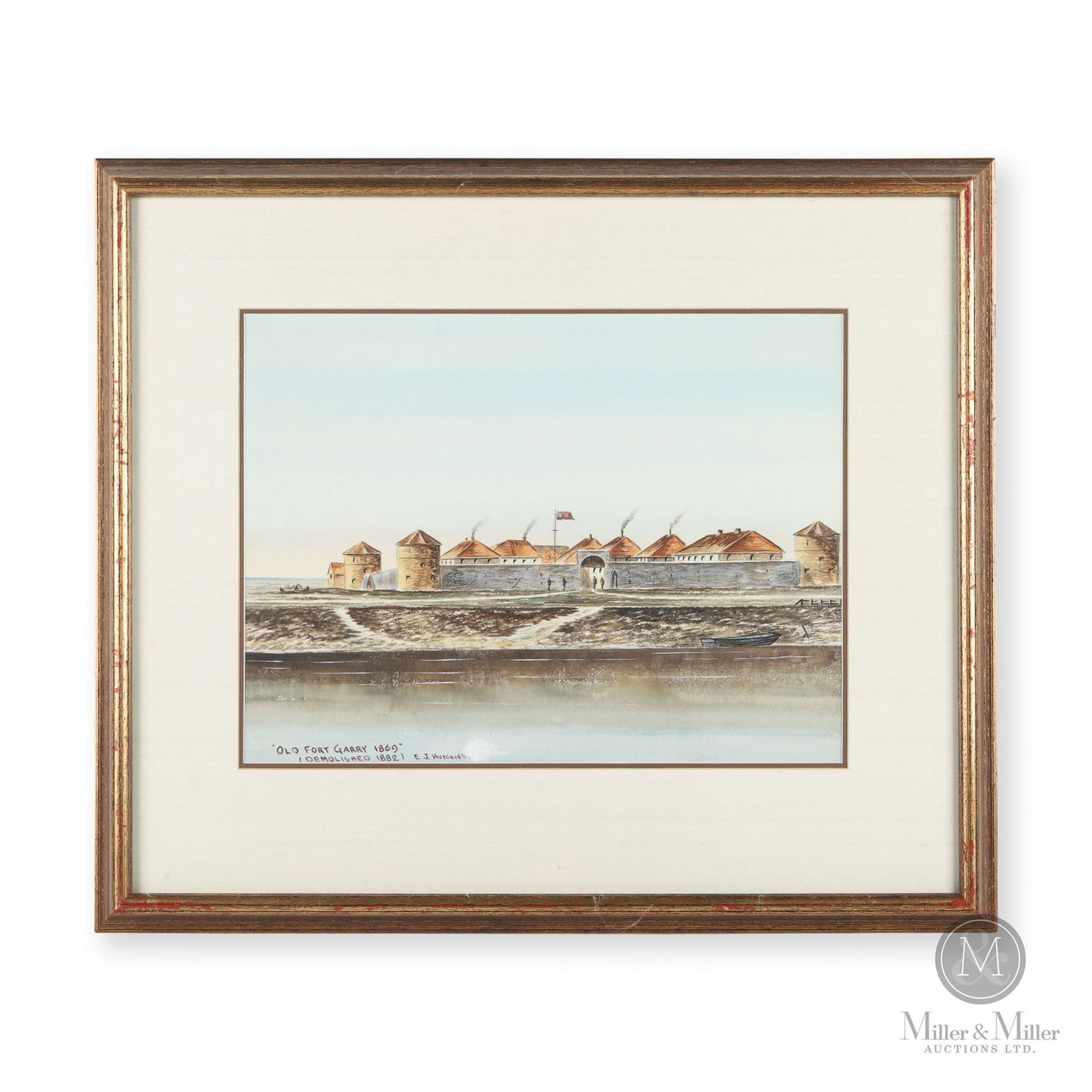 Watercolour of "Old Fort Garry 1869"  by E. J. Hutchins (1880 - 1935) (1 of 5)