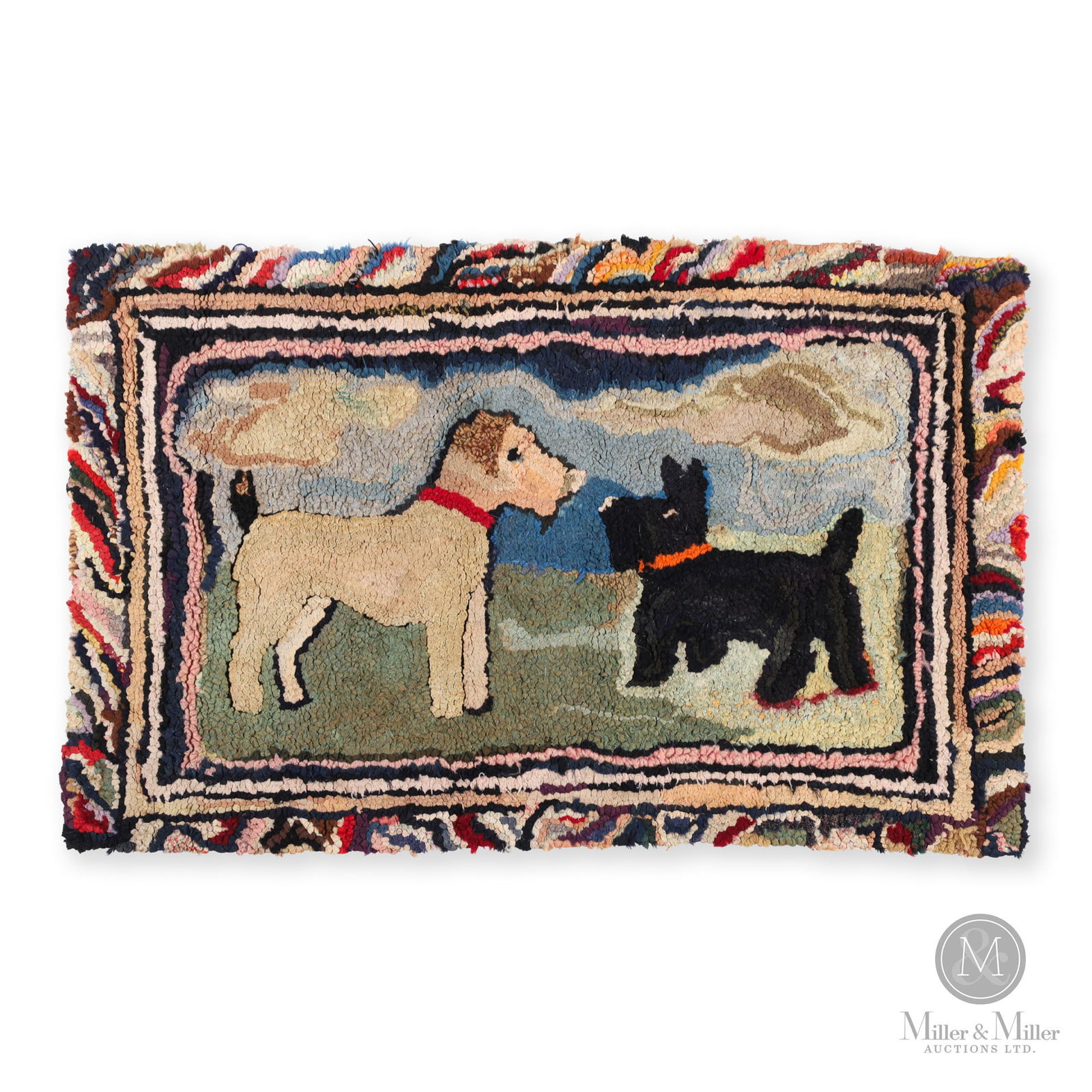 Two Dogs Hooked Mat (1 of 6)