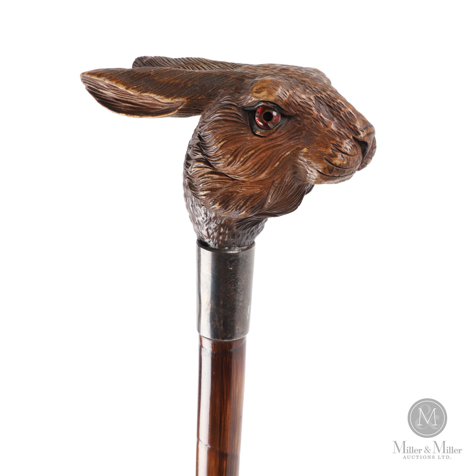 Carved Rabbit Handled Walking Stick (1 of 13)