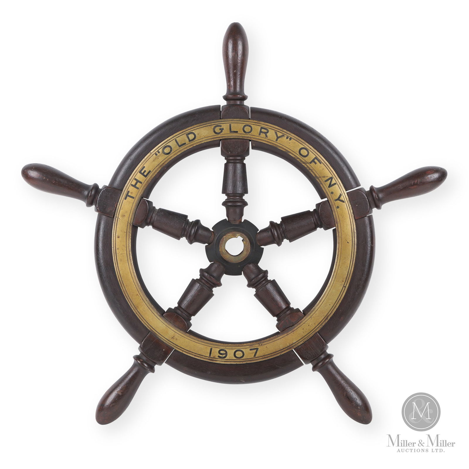 The "Old Glory" of N.Y. 1907 Ship's Wheel (1 of 4)