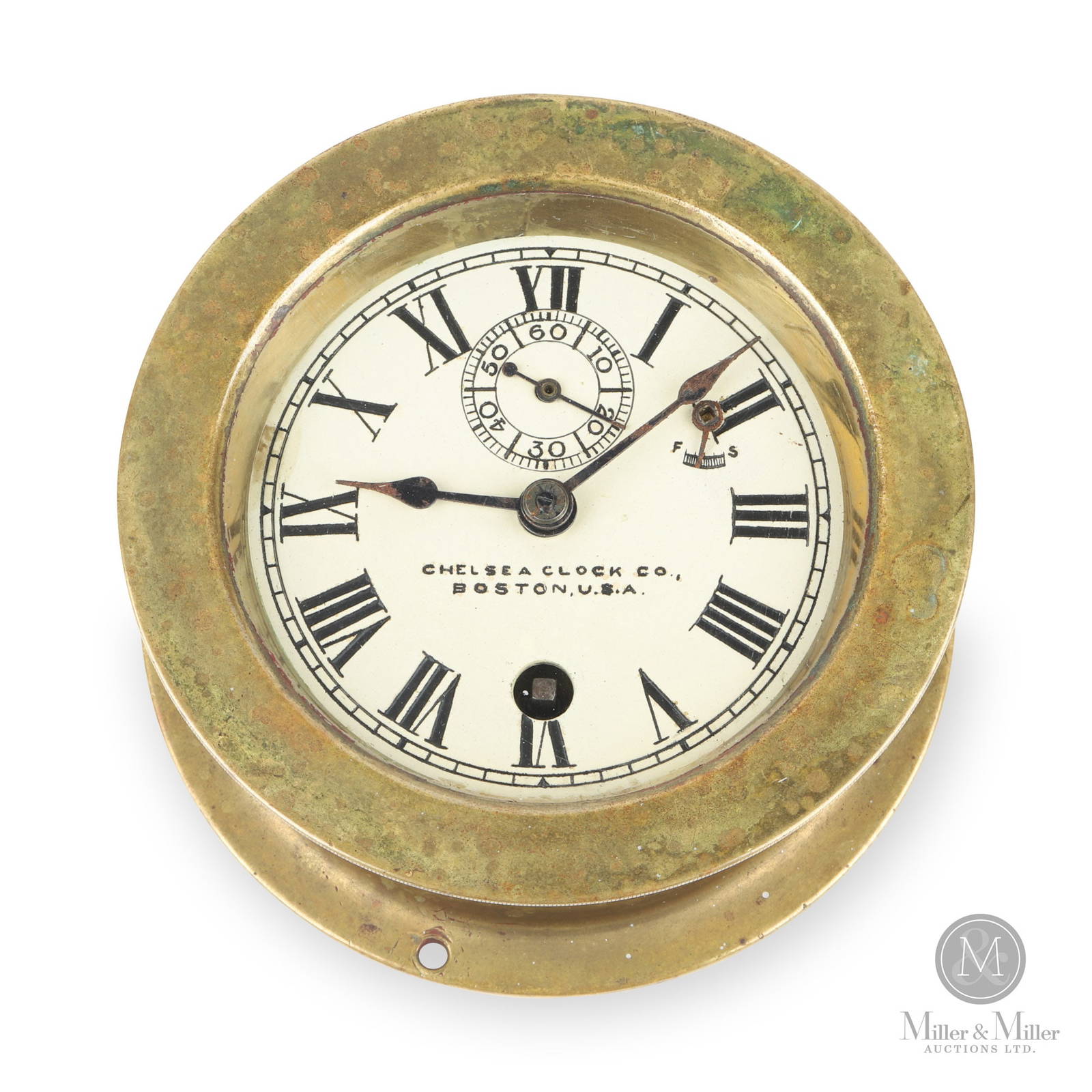 Chelsea Clock Co Brass Ship's Clock Auction