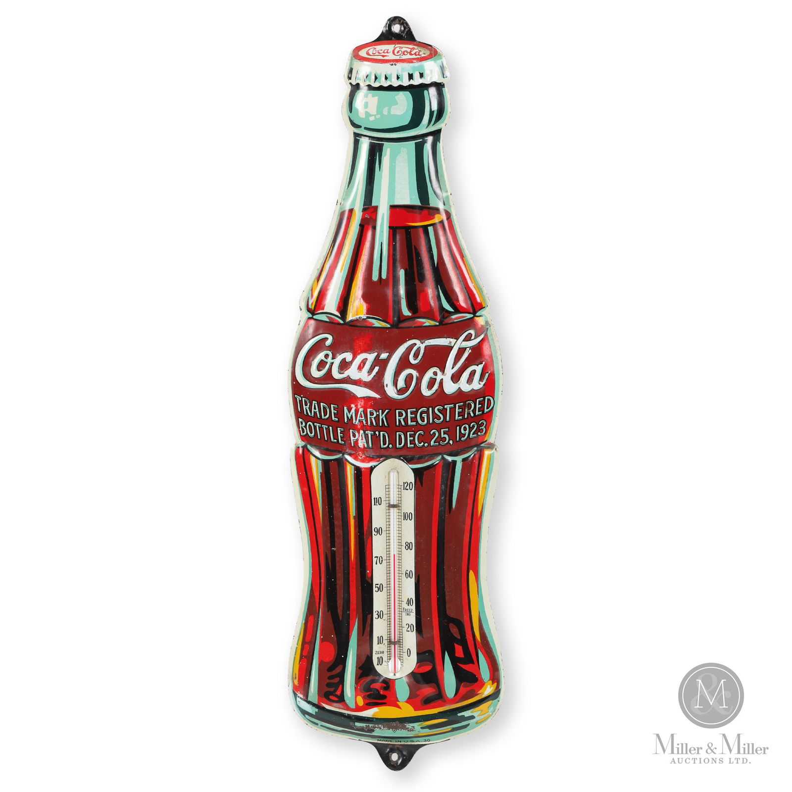 Coca-Cola 1930 "Christmas Bottle" Thermometer (1 of 7)