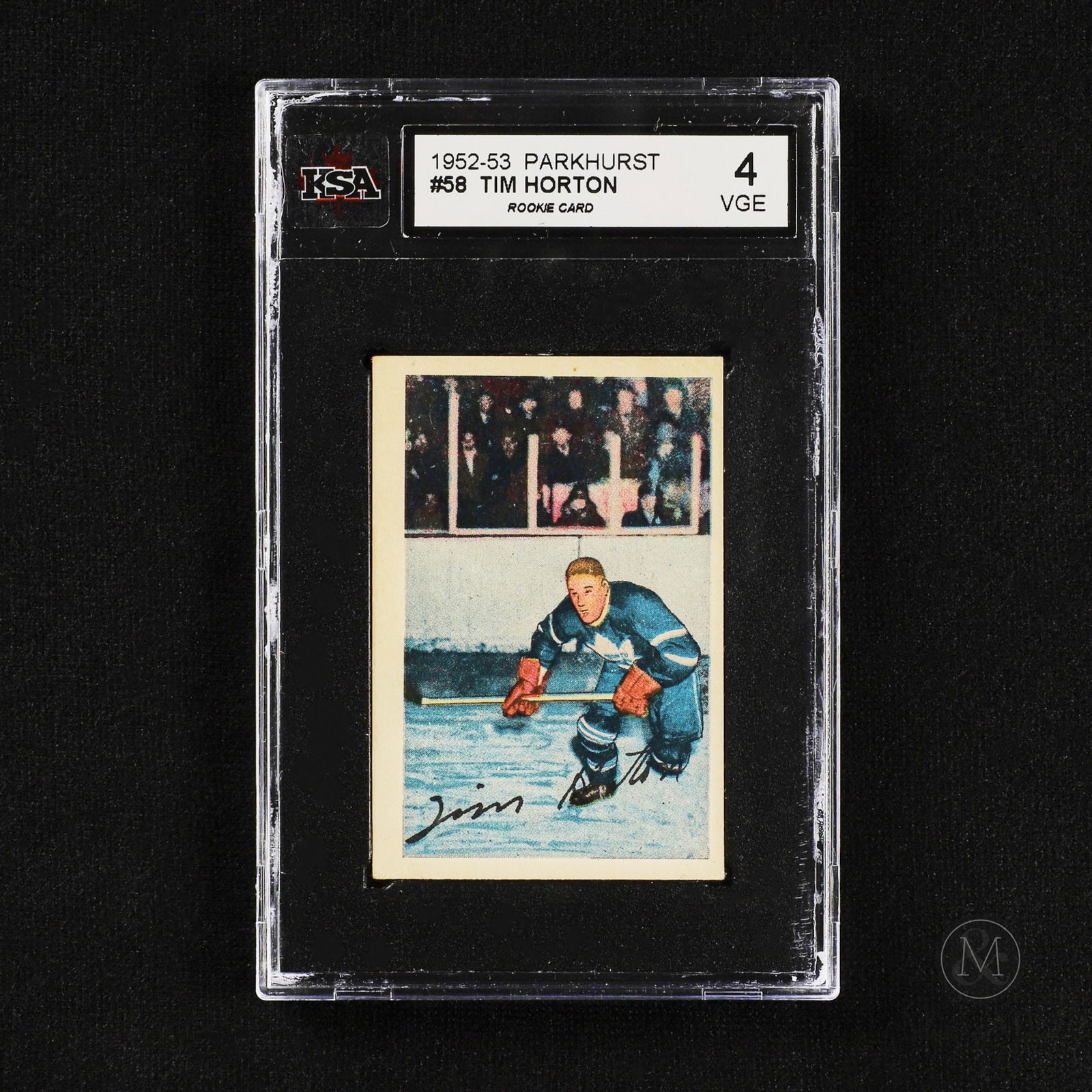 1952-53 Parkhurst #58 Tim Horton Rookie Card (KSA 4 VG-E) (1 of 2)