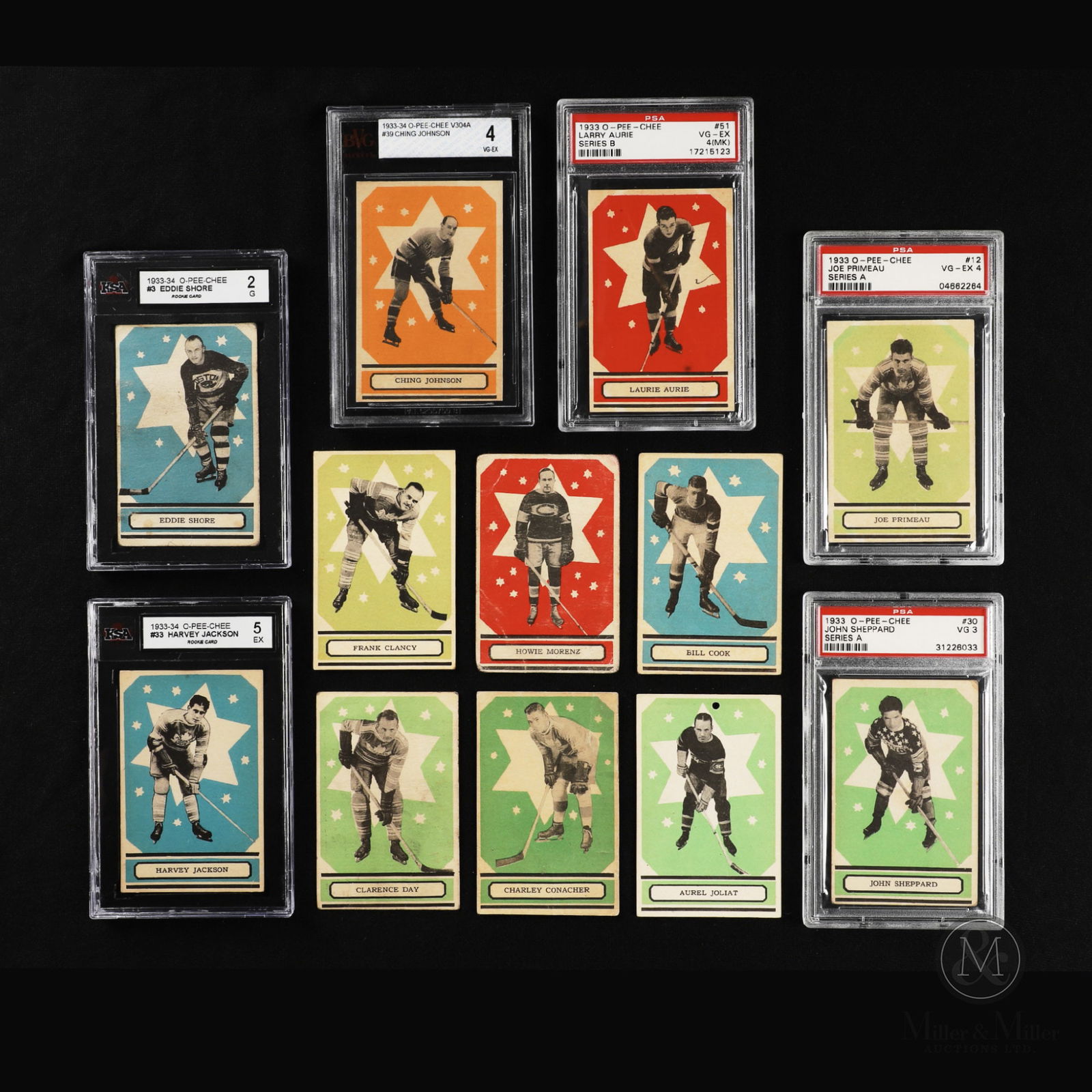 1933-34 O-Pee-Chee Near Complete Series A & B 70/72 Hockey Card Set (With 23 extras) (1 of 12)