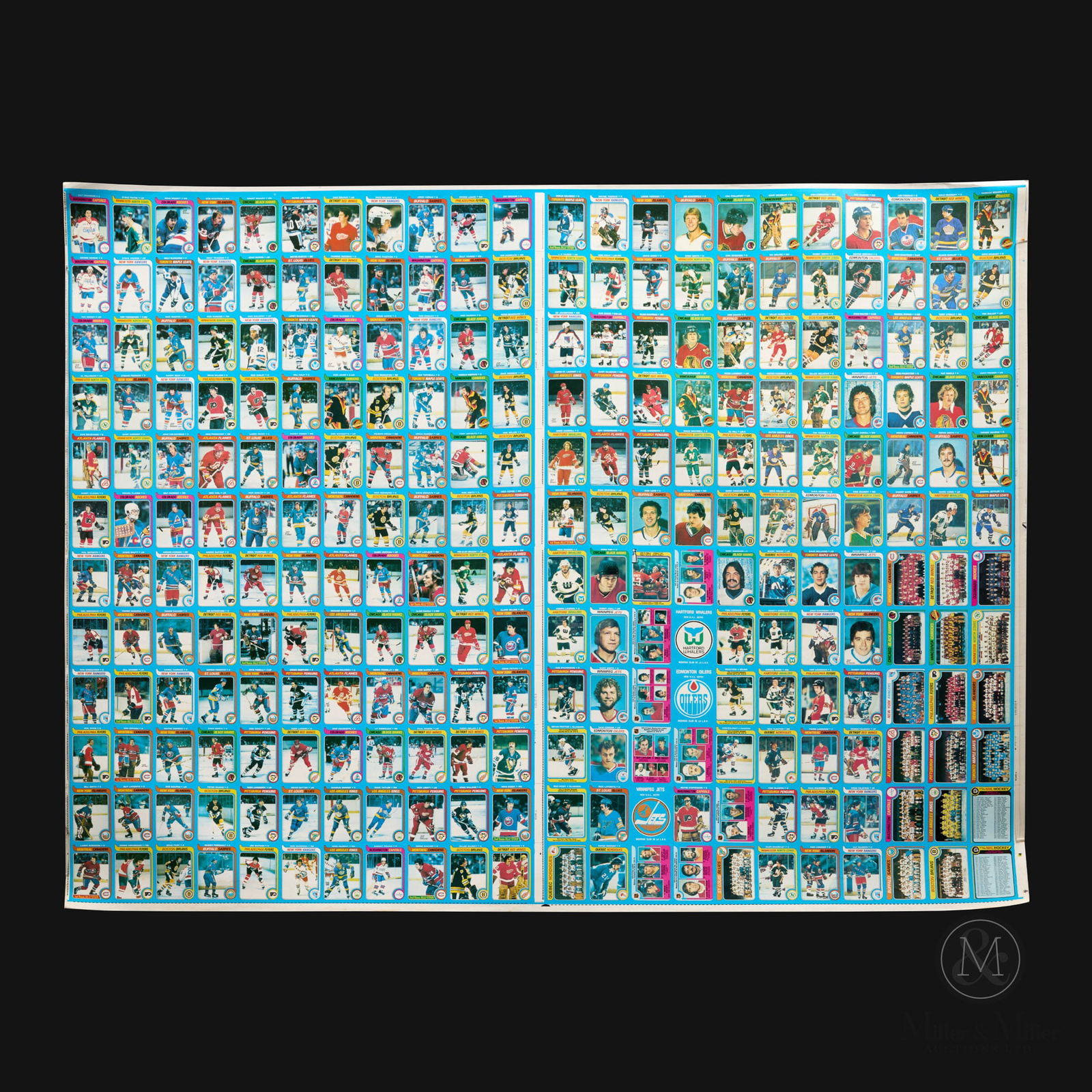 1979-80 O-Pee-Chee Uncut Sheet Blank Back Hockey Cards With Wayne Gretzky Rookie Card (1 of 7)