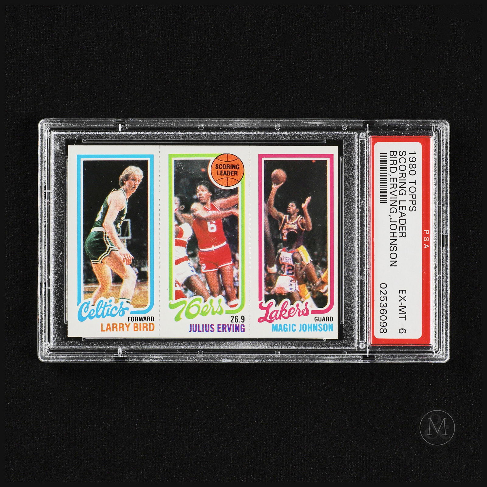 1980 Topps Scoring Leader Bird, Erving, Johnson Basketball Card (PSA 6 EX-MT) (1 of 2)