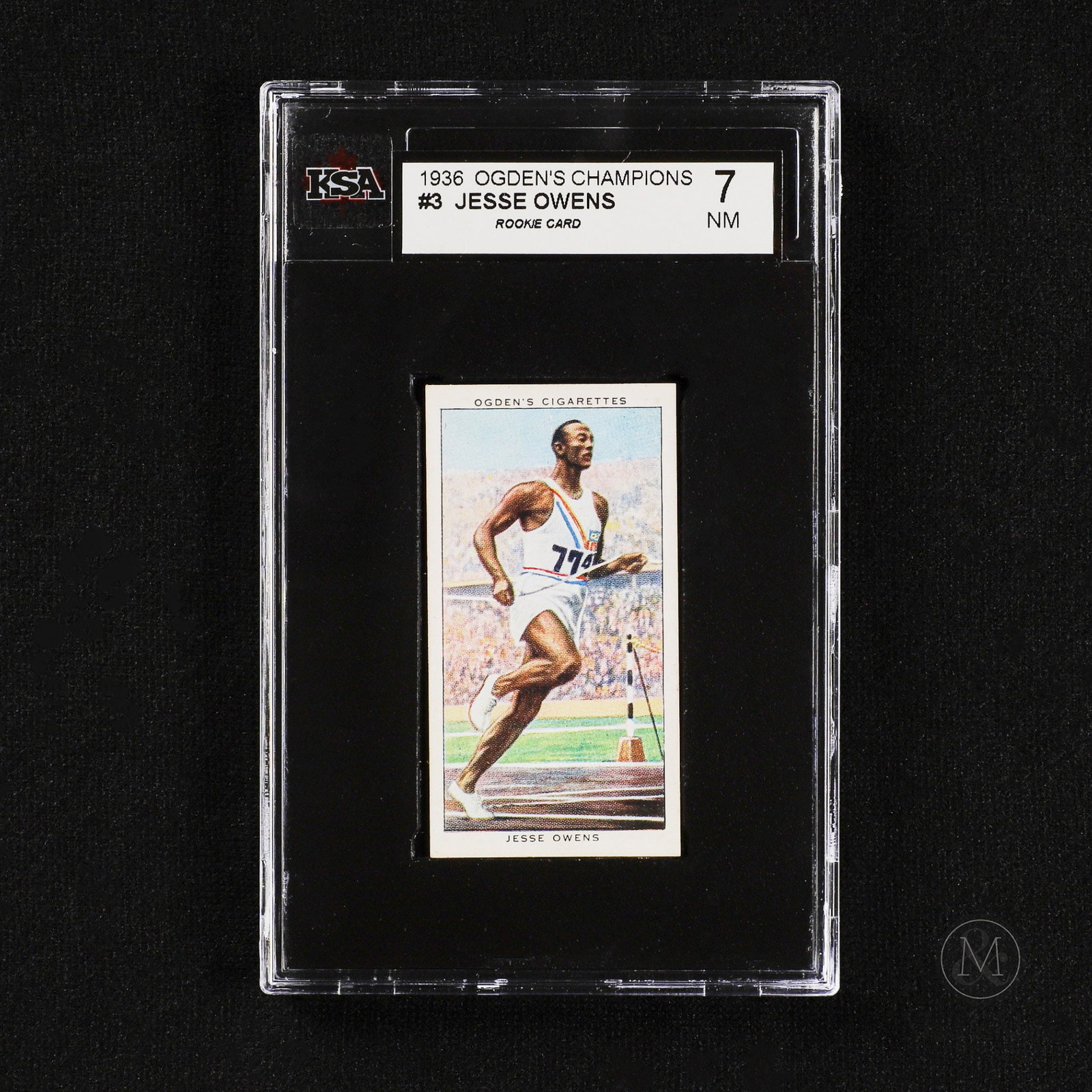 1936 Ogden's Champions #3 Jesse Owens (KSA 7 NM): The 1936 Ogden's Champions Jesse Owens card depicts one of the world's greatest athletes of the first half of the 20th century. Jesse Owens was an American track and field legend who became an interna