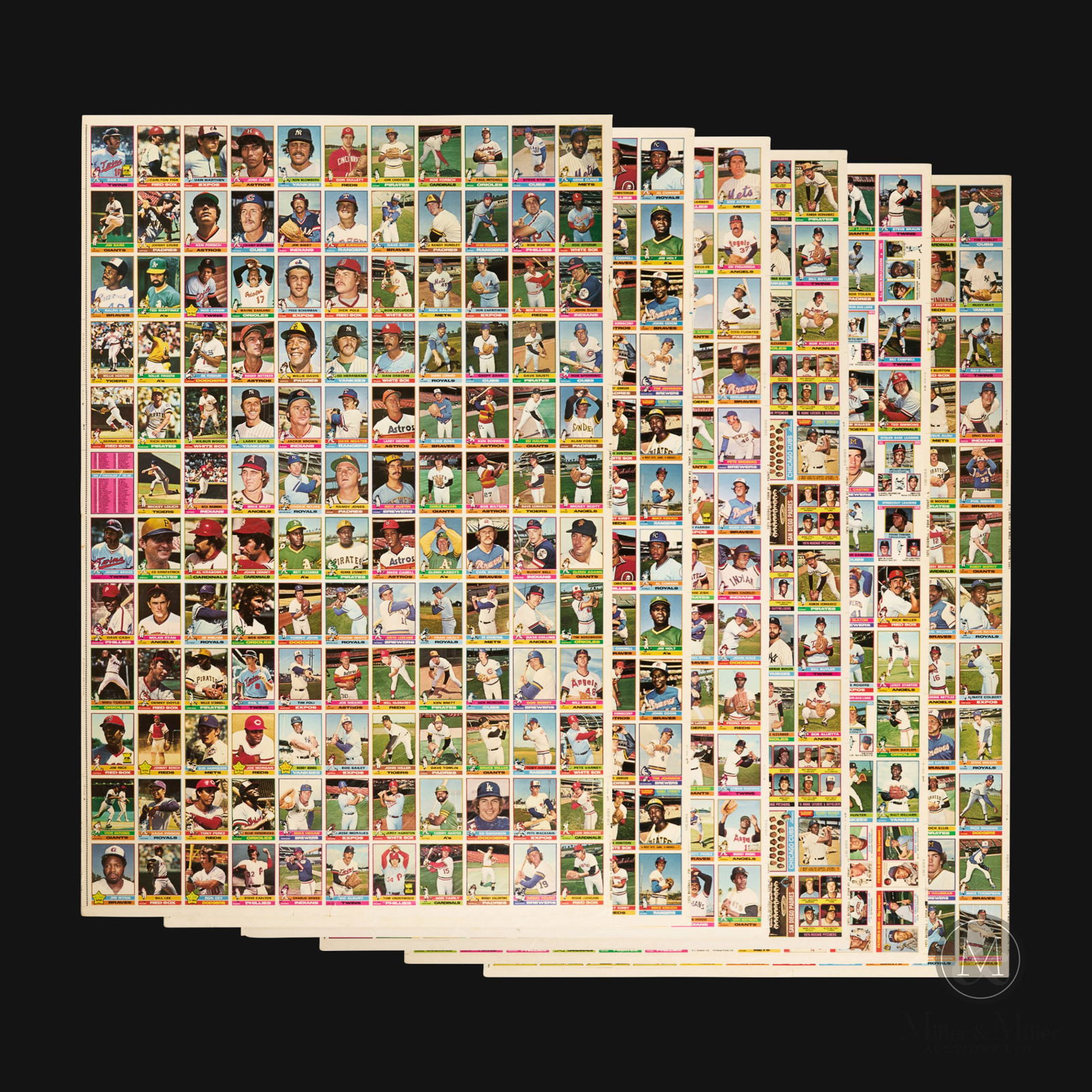 Full Set of 1976 Topps Baseball Cards In Uncut Sheets (660 Cards) (1 of 10)