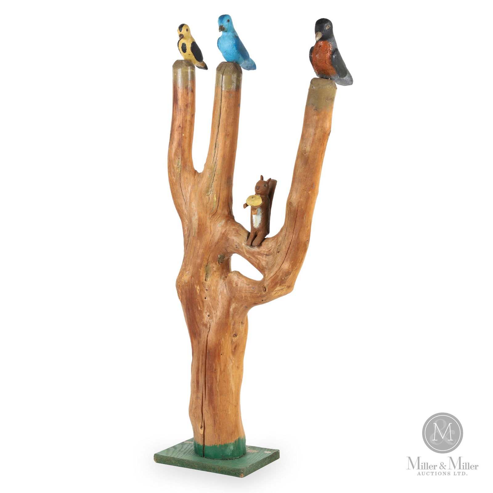 Ewald Rentz Three Birds in a Tree with a Mushroom Eating Squirrel (1 of 6)