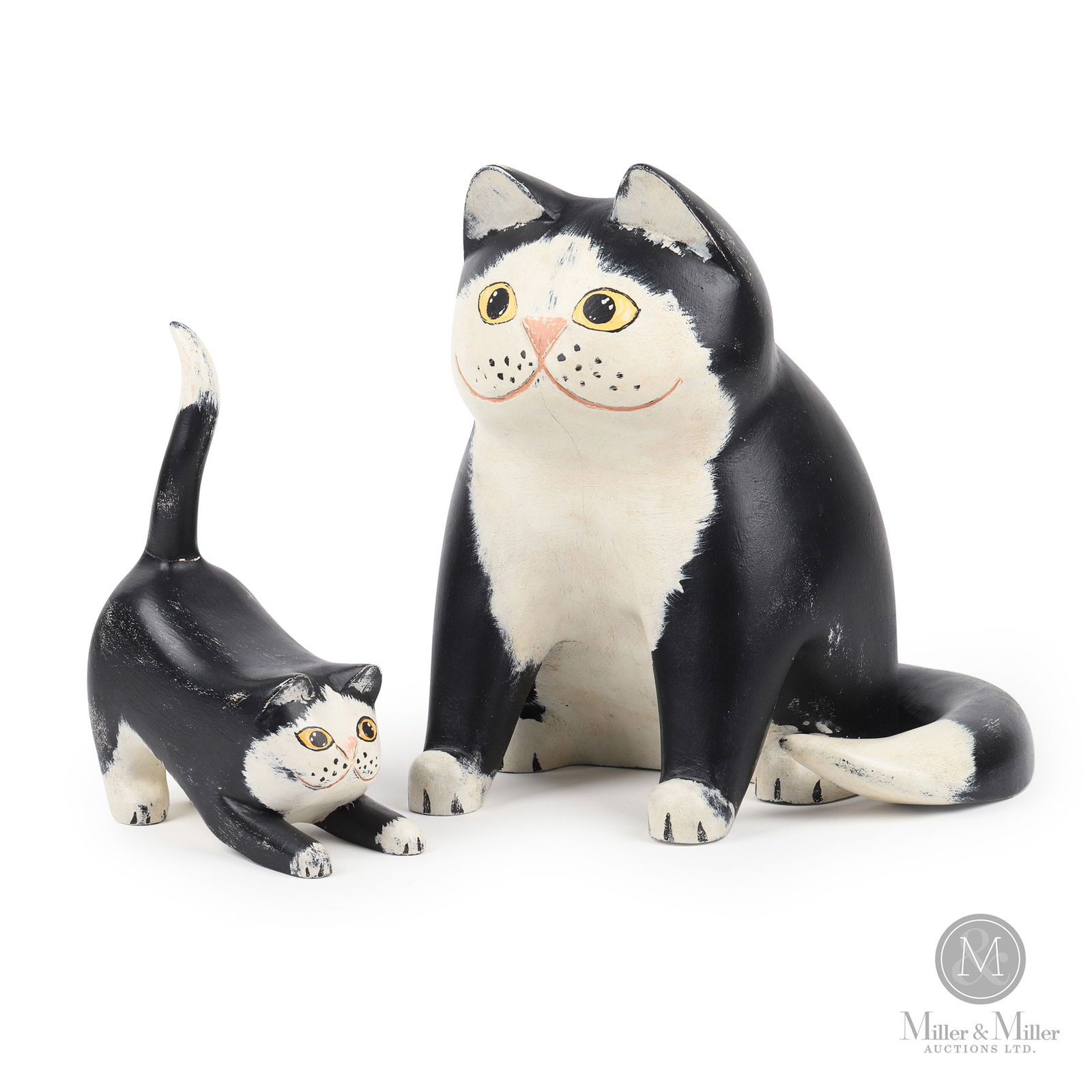 Robert Wylie Mother & Kitten: Thomasburg, Ontario C. 1985. Painted wood carvings. Many folk artists lack any formal training yet they plunge into creating art with confidence and enthusiasm. Robert Wylie is an impressive case in p