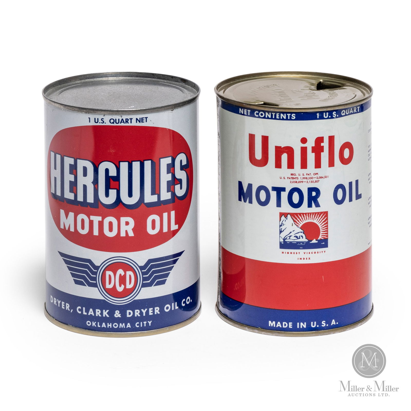 Hercules & Uniflo Motor Oil 1 US Quart Cans (1 of 8)