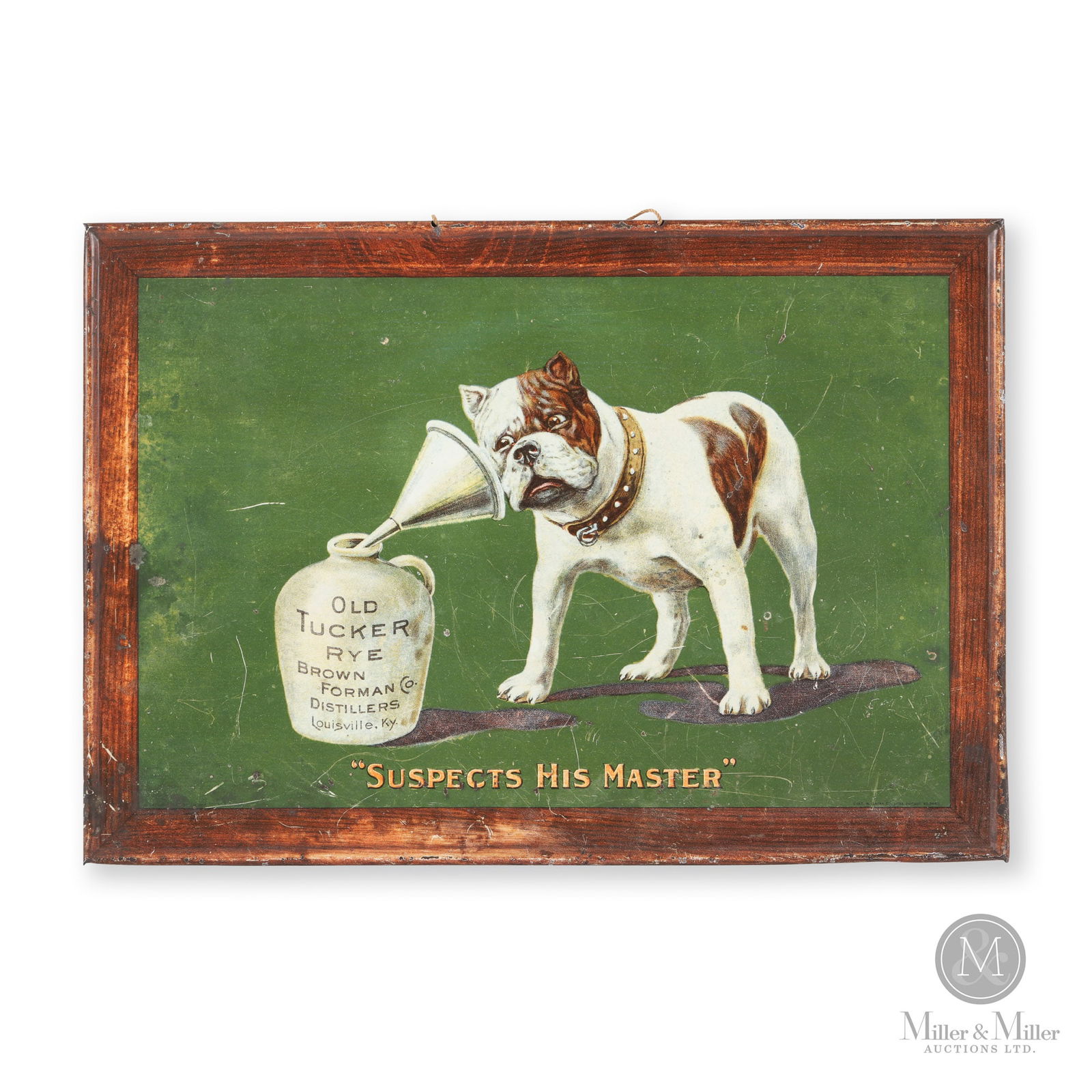 Old Tucker Rye "Suspects His Master" Sign (1 of 8)