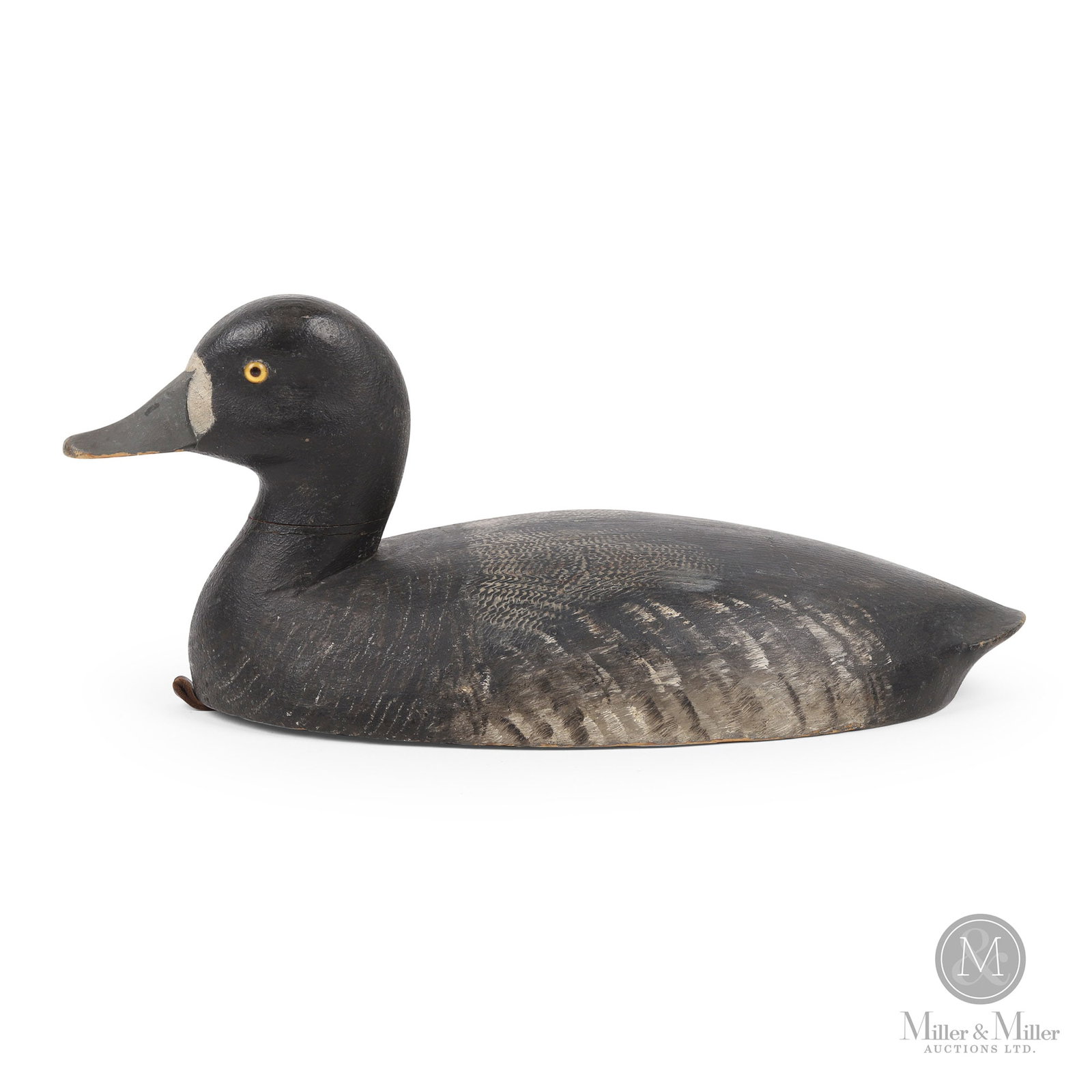 Bluebill - J.R. Wells, Toronto Ontario: Toronto, Ontario. First quarter 20th century. Painted wood. J. R. Wells (1861-1953). Wells was a well known sportsman and carver on the Toronto waterfront. 5.75" x 14" x 6".